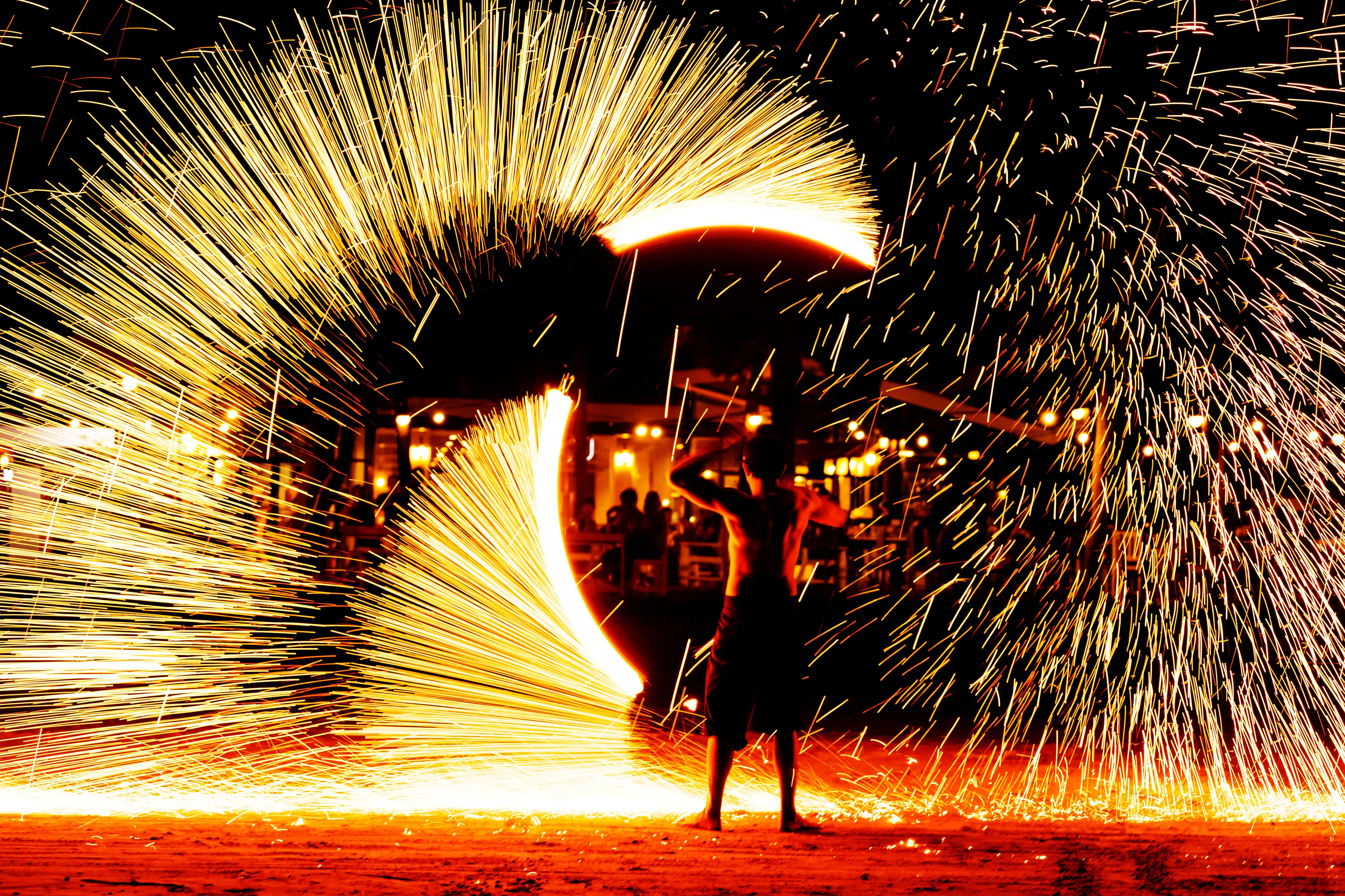 Fire show on the beach