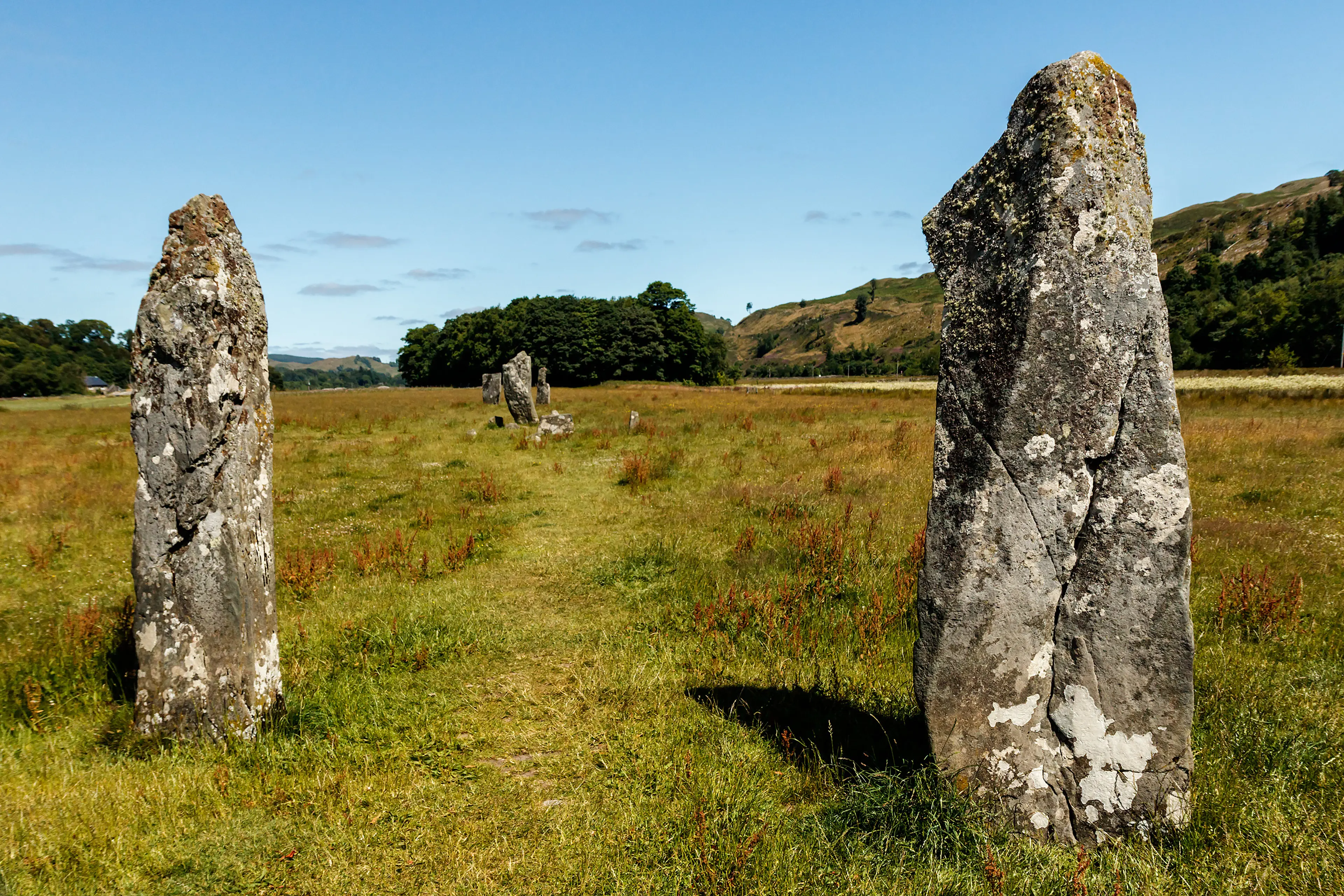 Standing stones and cairns