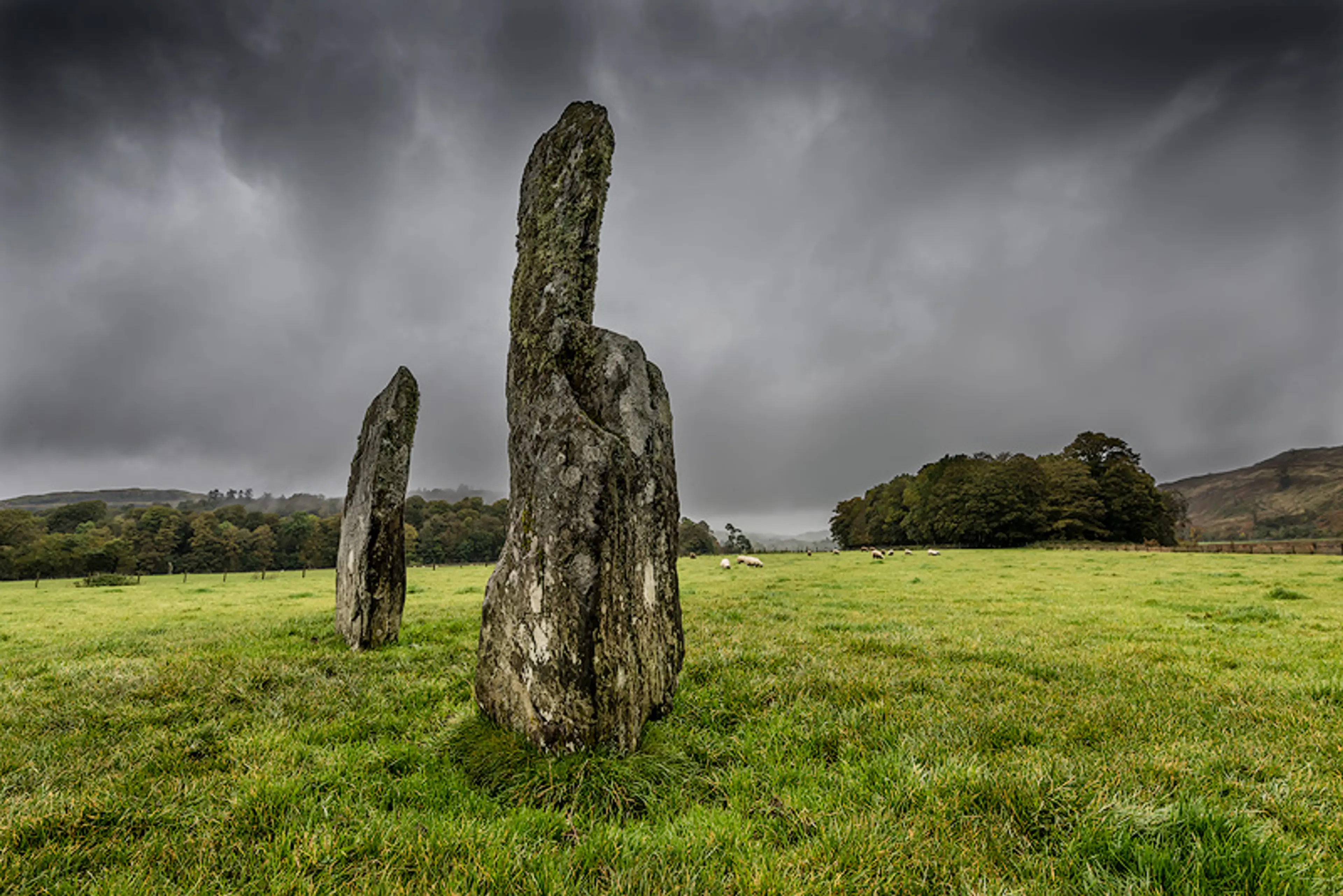 Standing stones and ancient burial cairns