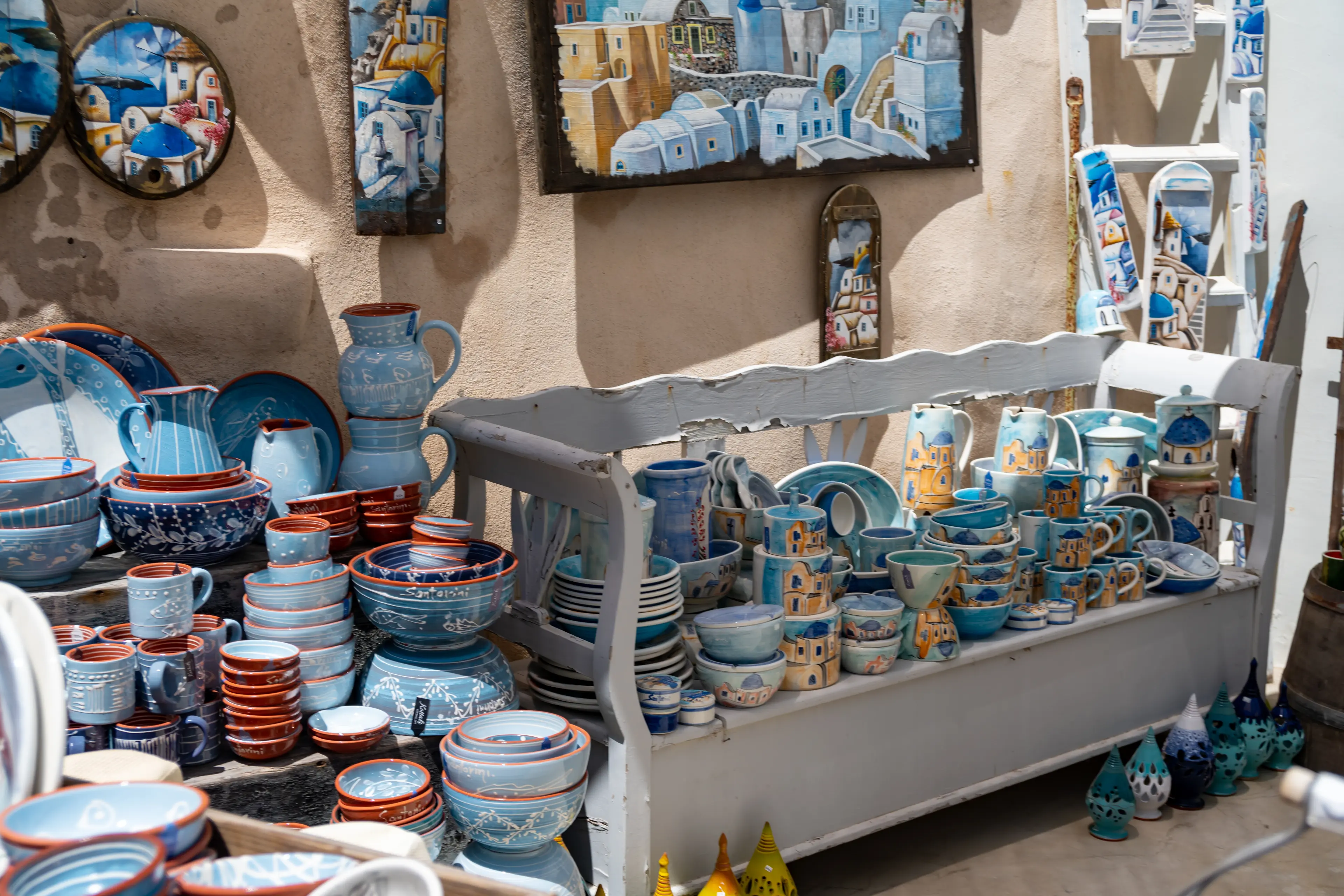 Local market in Fira