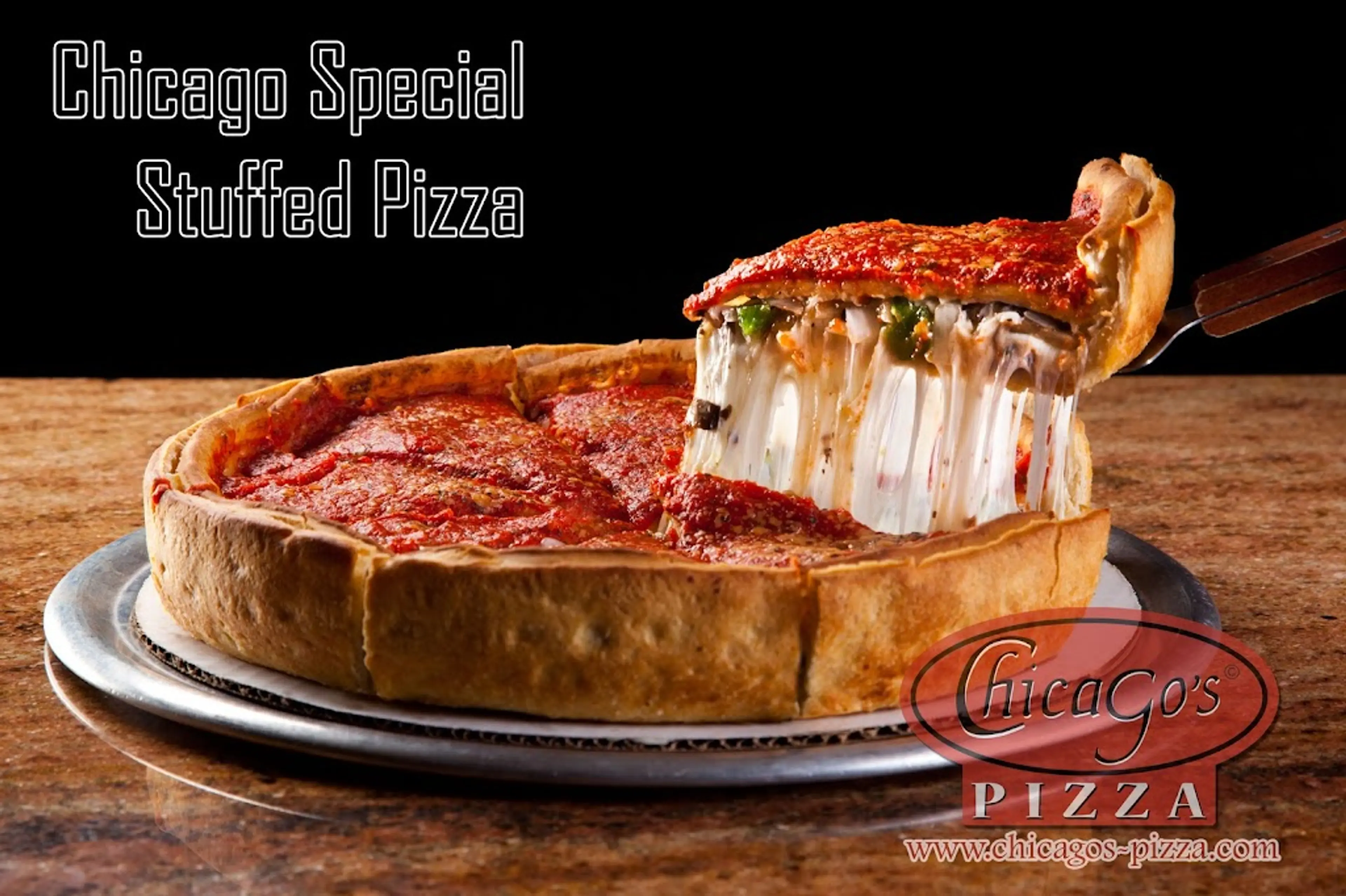 Chicago-style deep-dish pizza