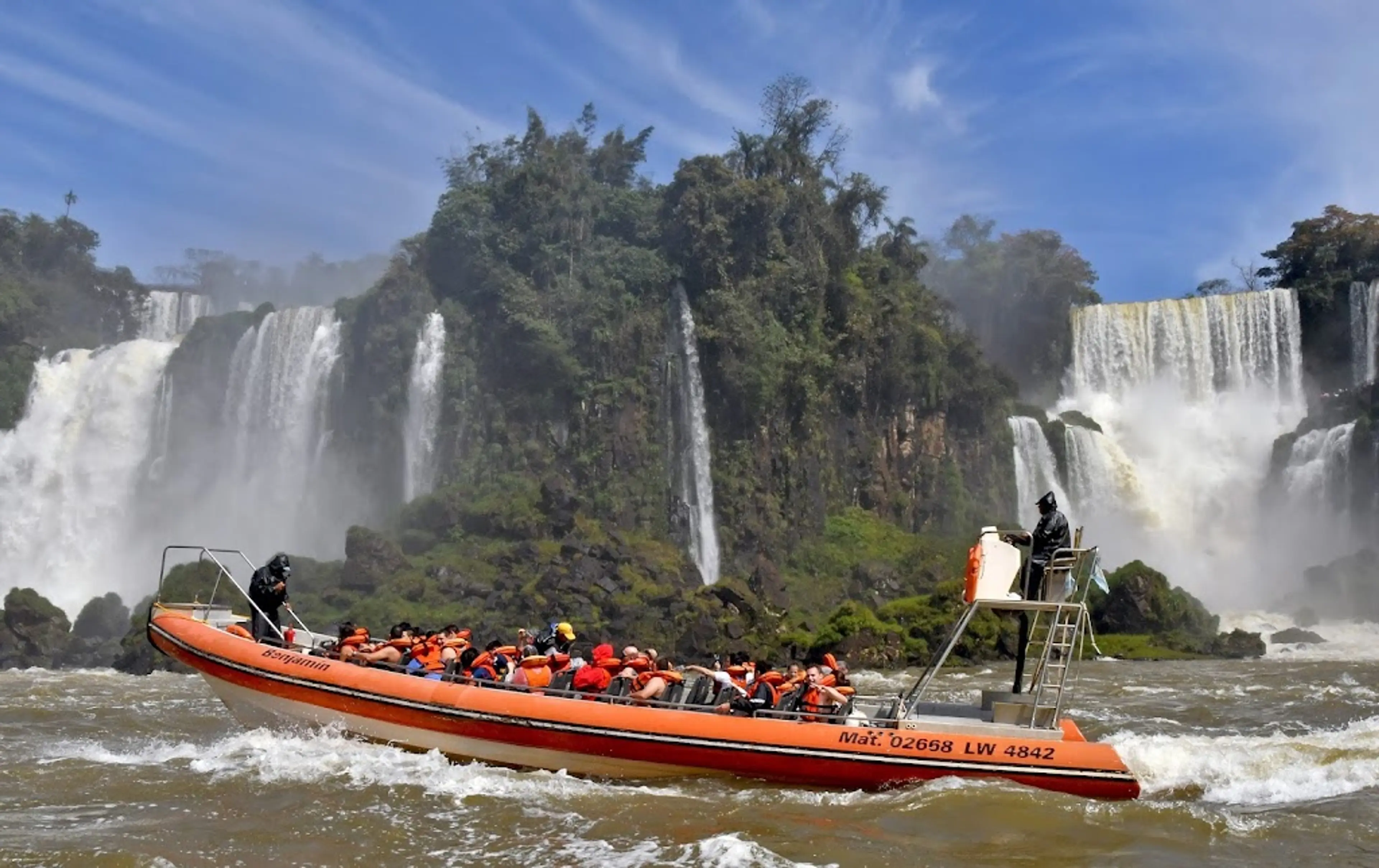 Boat ride at Iguazu Falls
