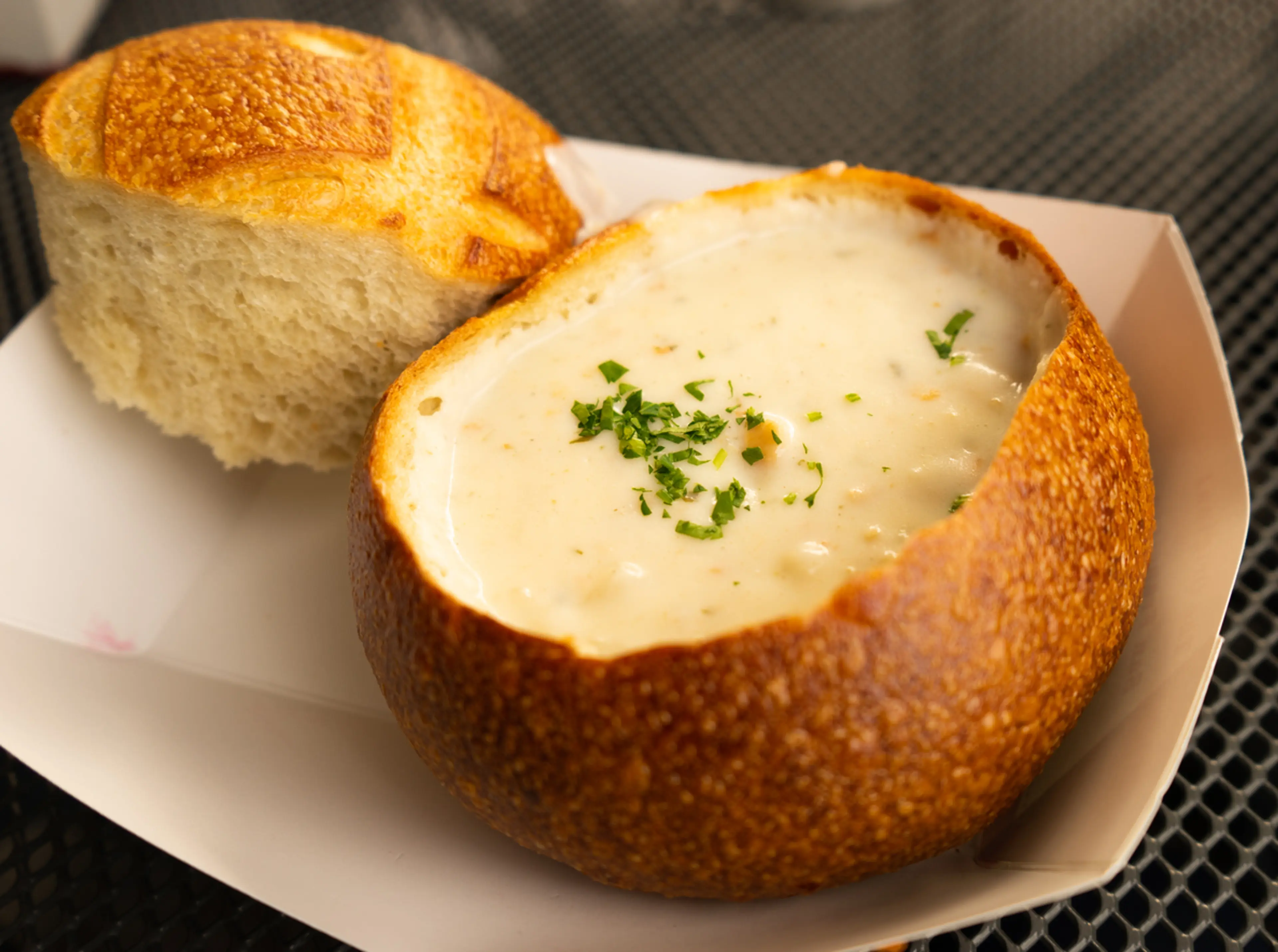 Clam Chowder in Sourdough Bread Bowl