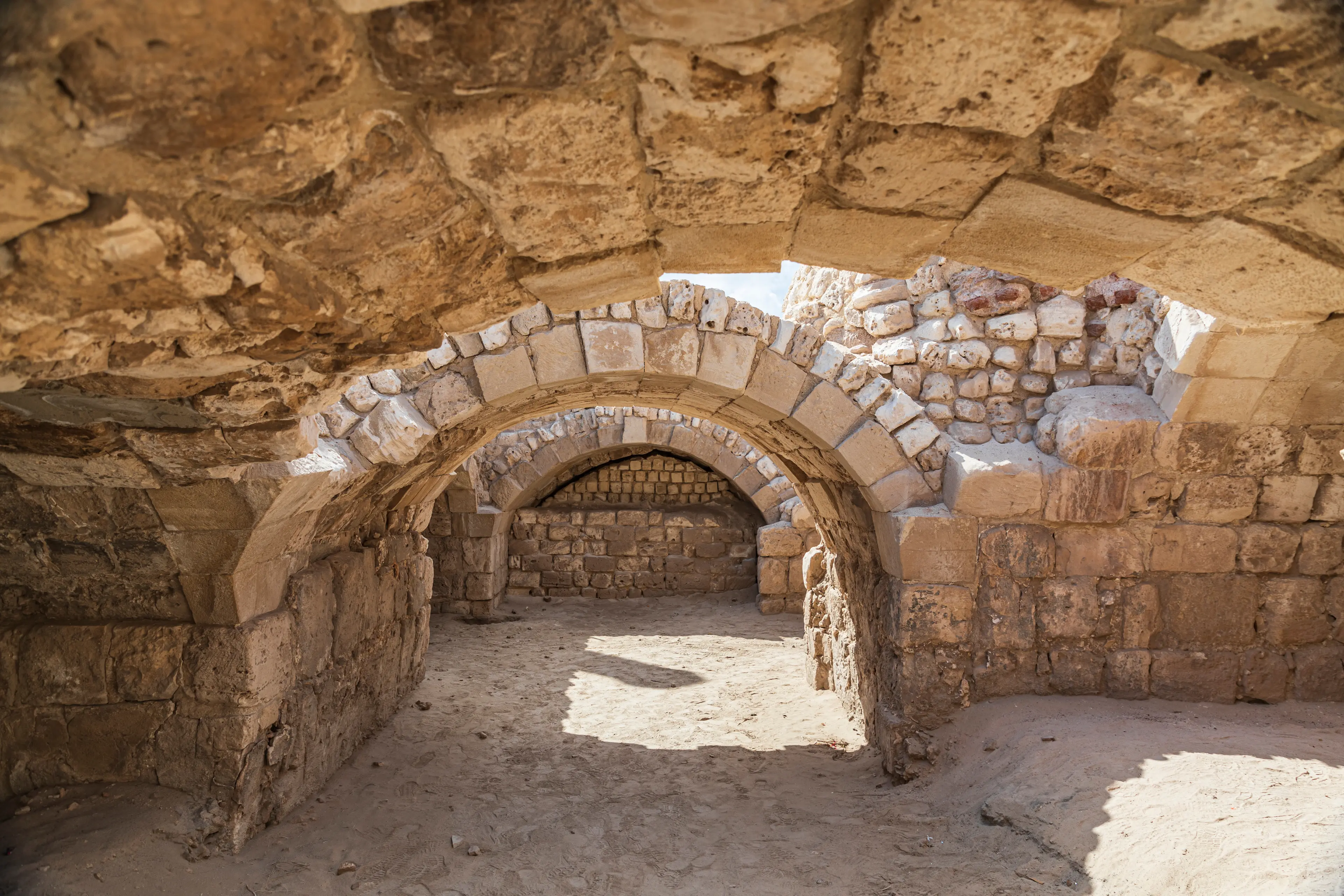 Ruins of the Greco-Roman bath walls and arches Ruins of the Greco-Roman bath walls and arches