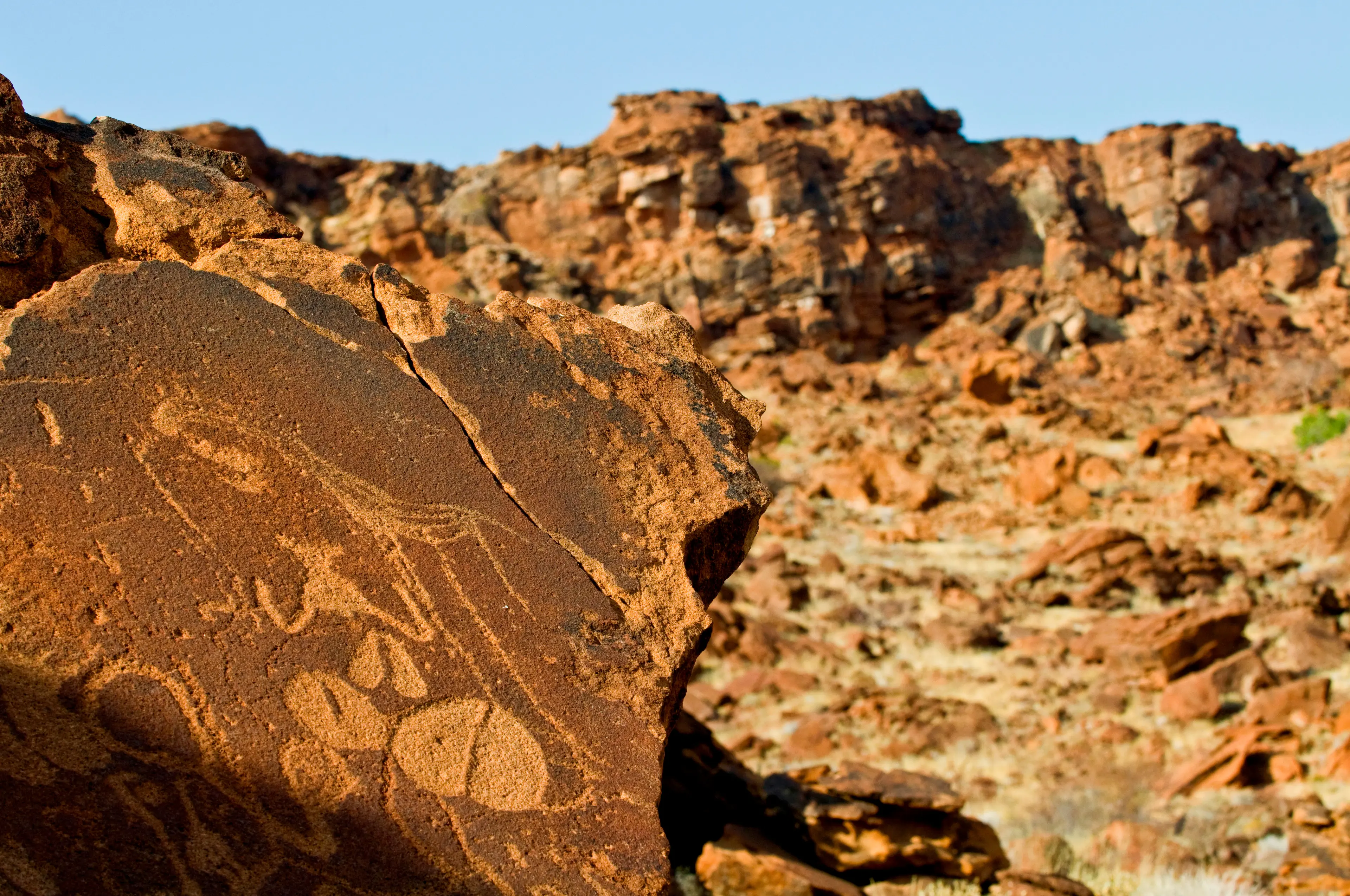 Bushmen petroglyphs in southern Kaokoveld Wilderness Bushmen petroglyphs in southern Kaokoveld Wilderness
