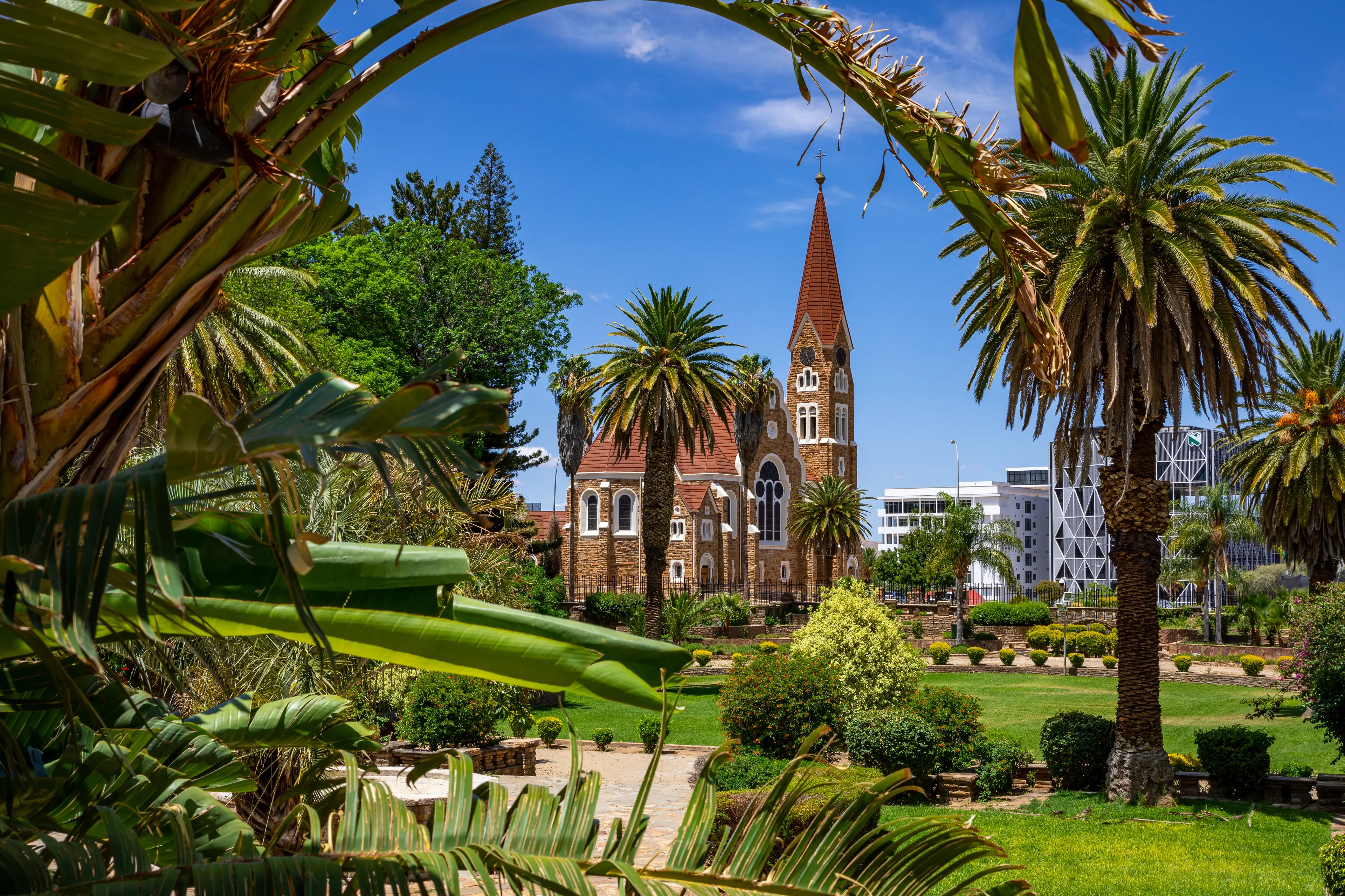 Parliament gardens with Christ's Church in the background Parliament gardens with Christ's Church in the background