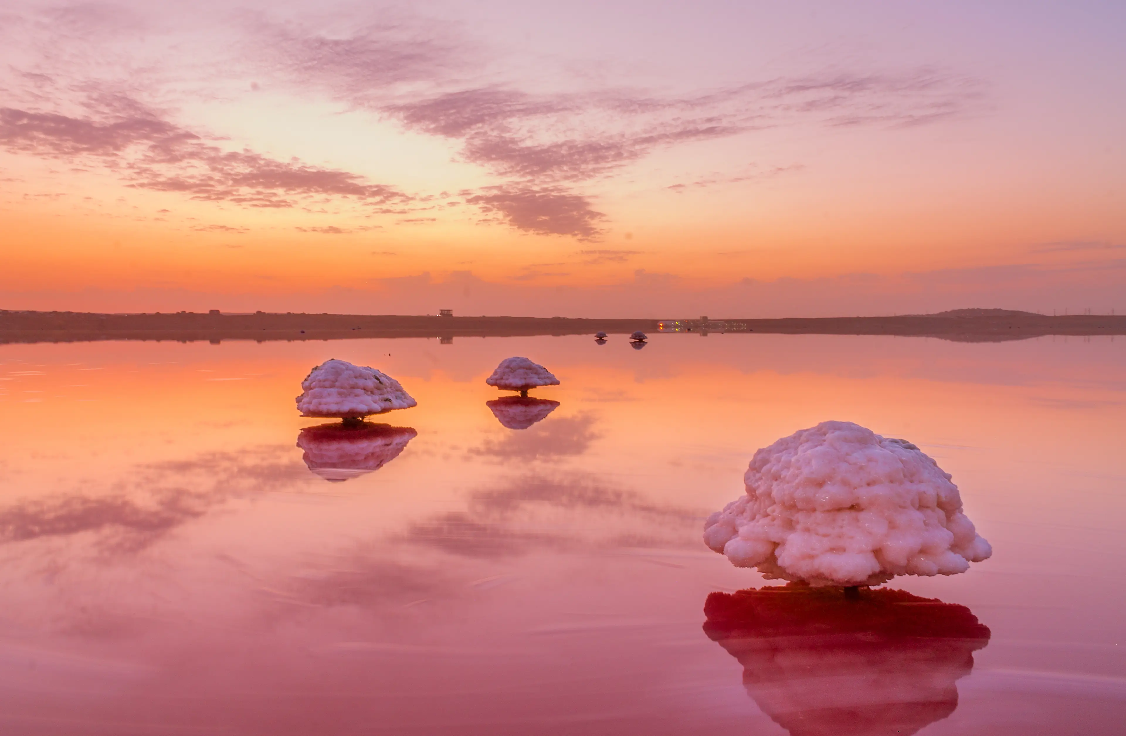 Mushroom-shaped salt formation in the Masazir lake