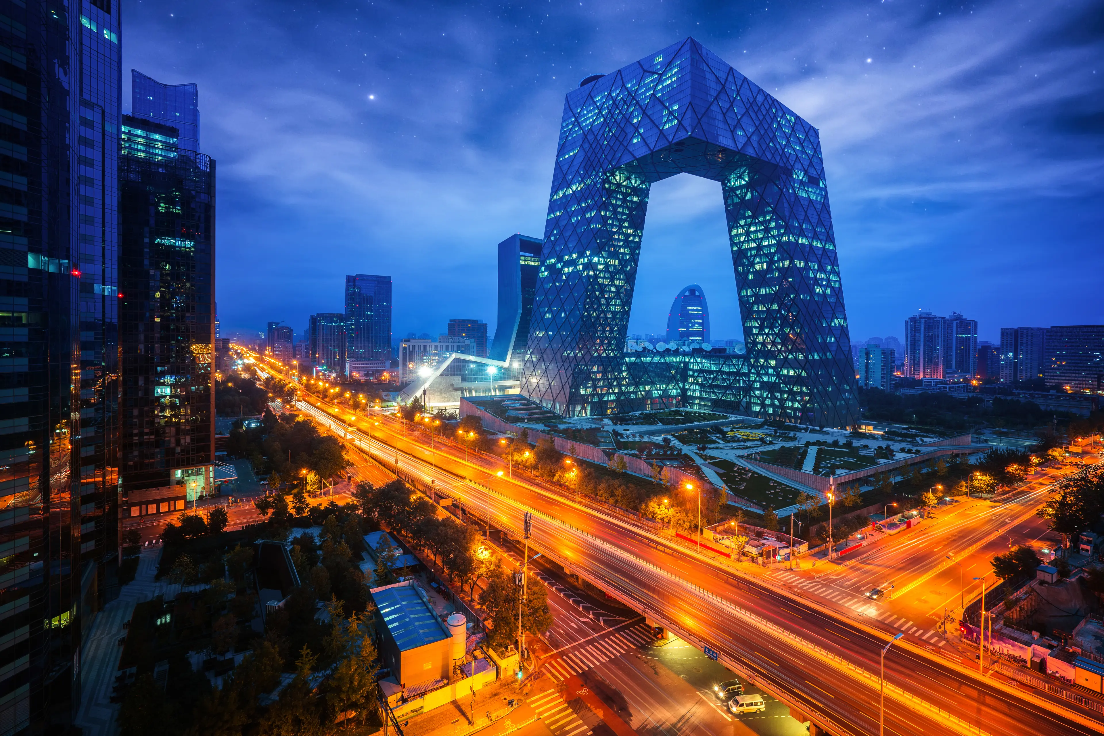 Night cityscape with bilding and road Night cityscape with bilding and road