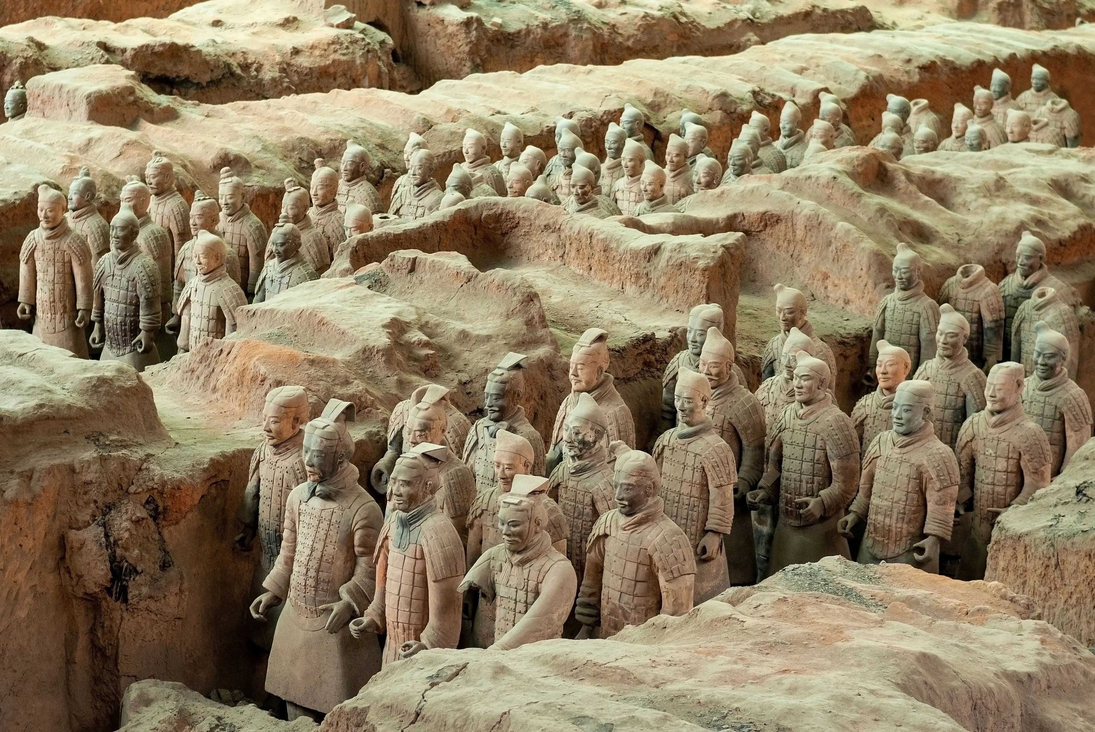 Terracotta army soldiers in the tomb of Qin Shi Huang