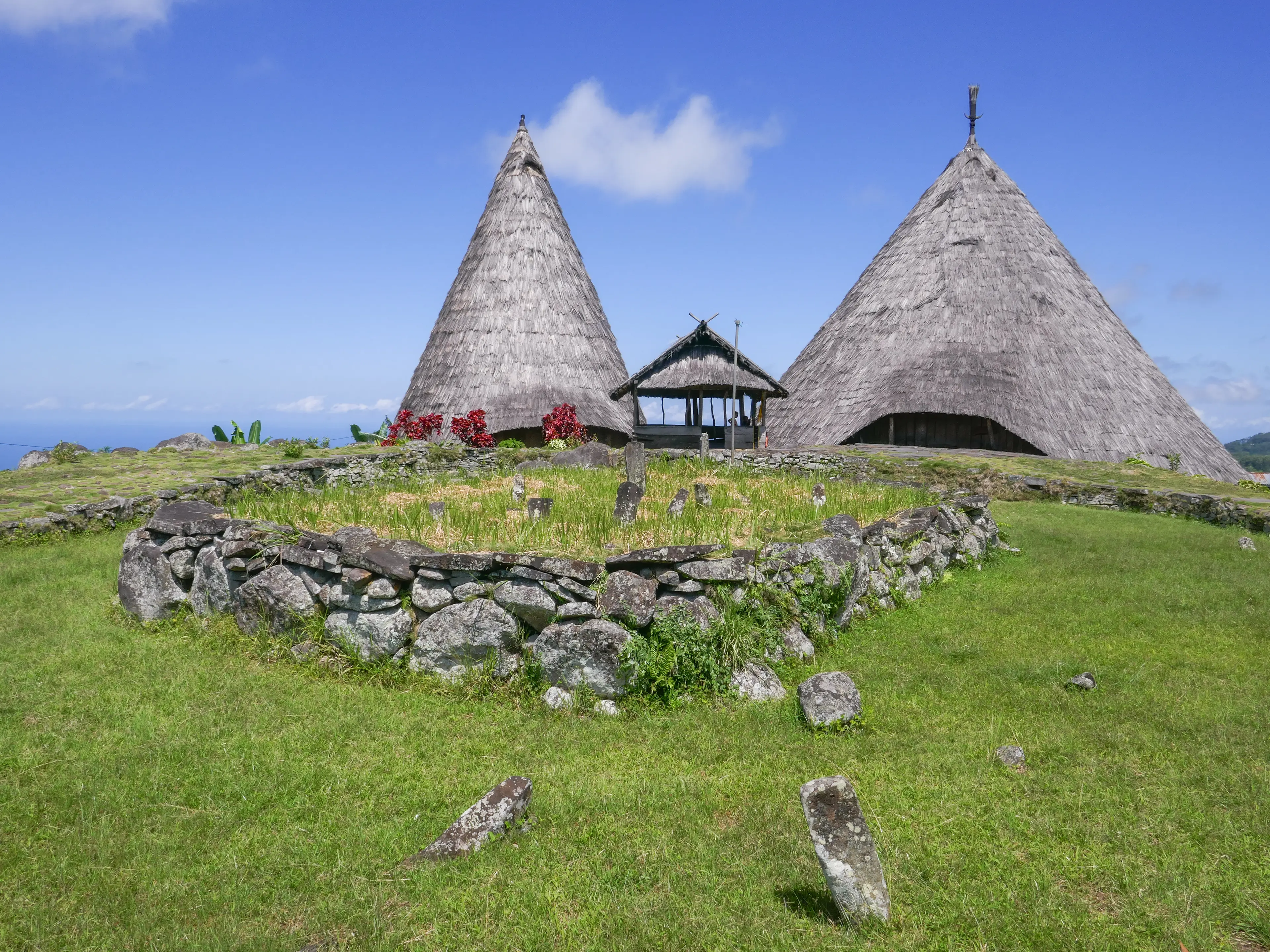 Traditional Manggarai houses and sacred ritual area in Todo village, Manggarai regency