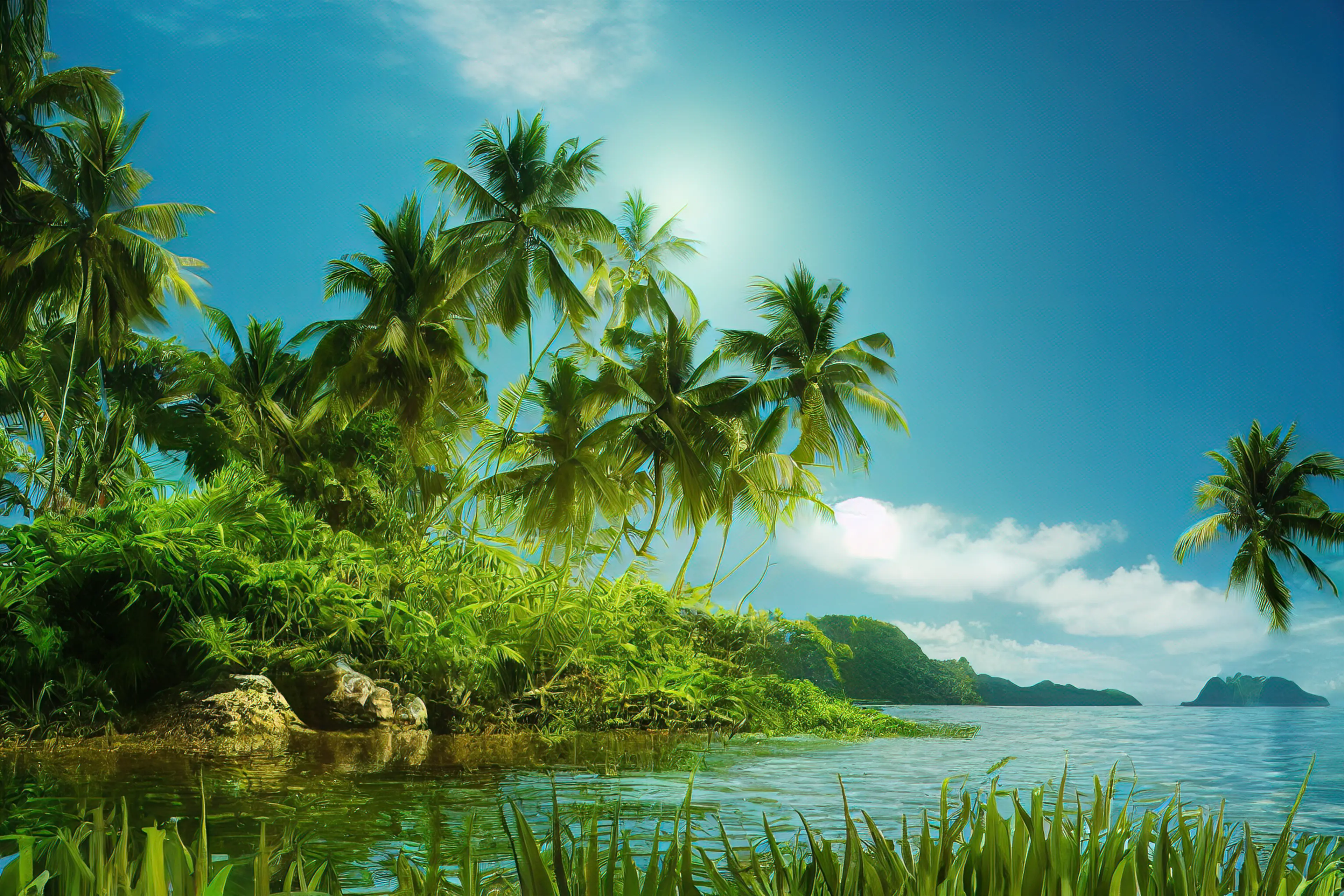 Tropical island background Tropical island background
