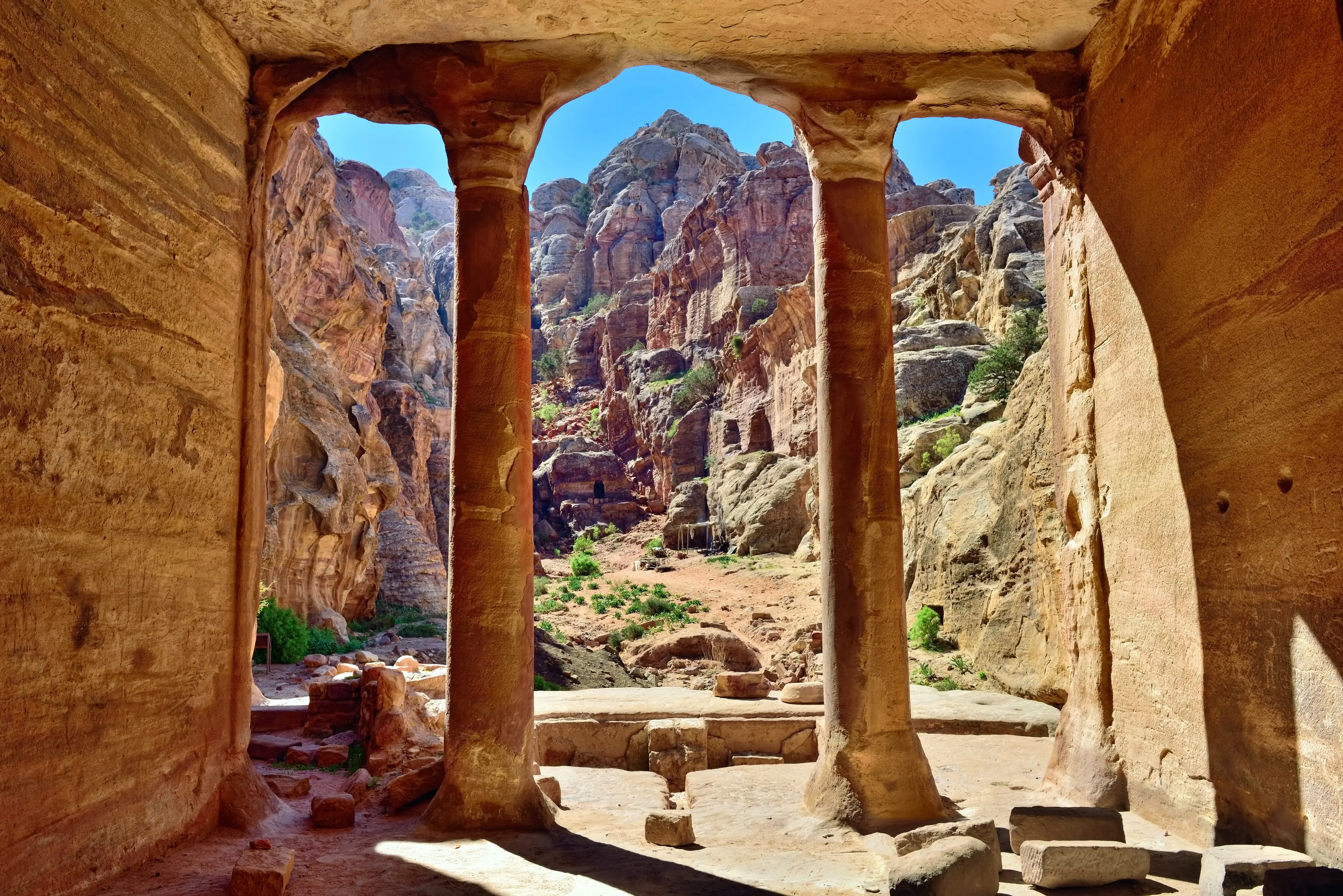 Gate overlooking the stone formations