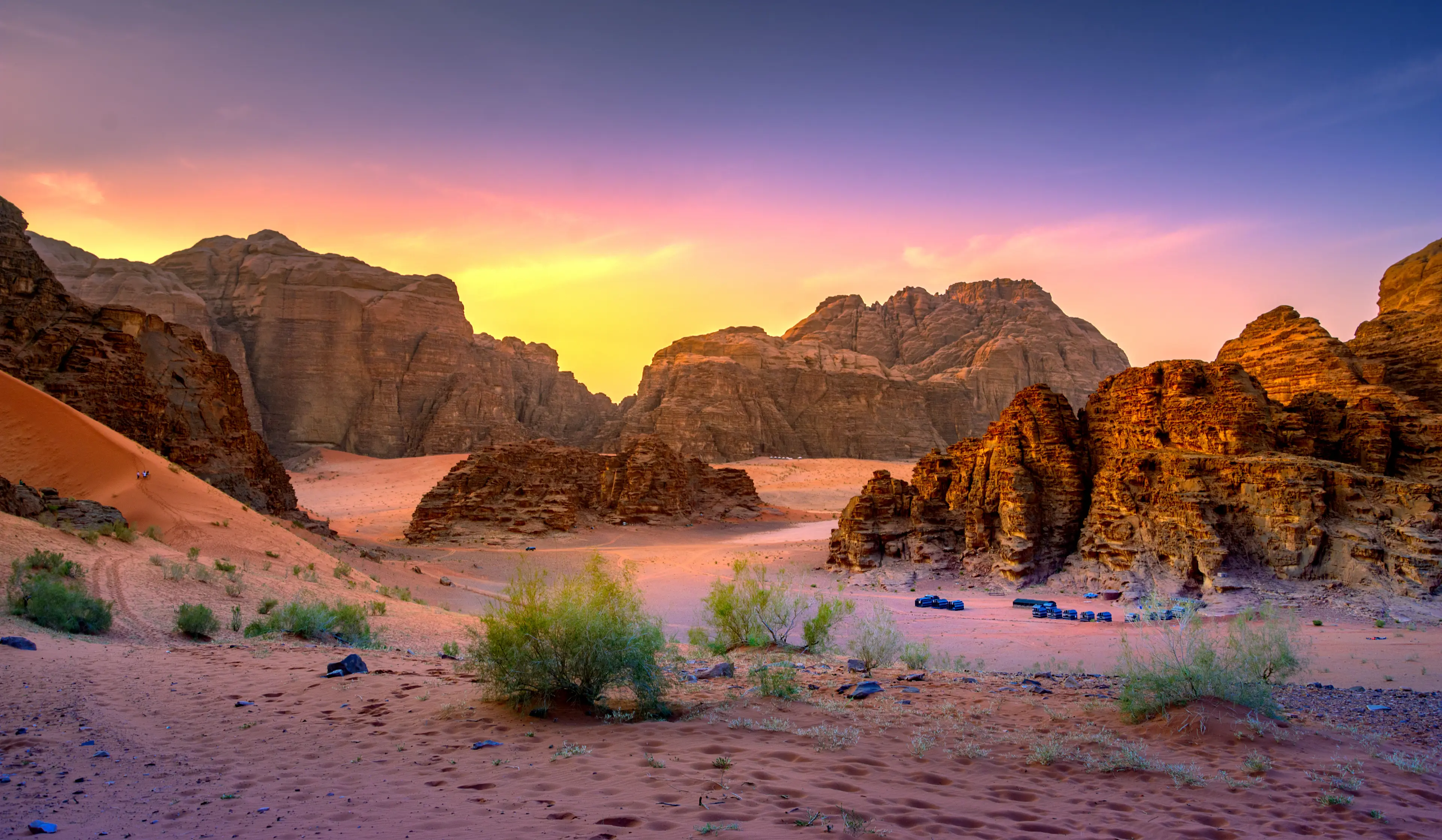The desert during sunset The desert during sunset