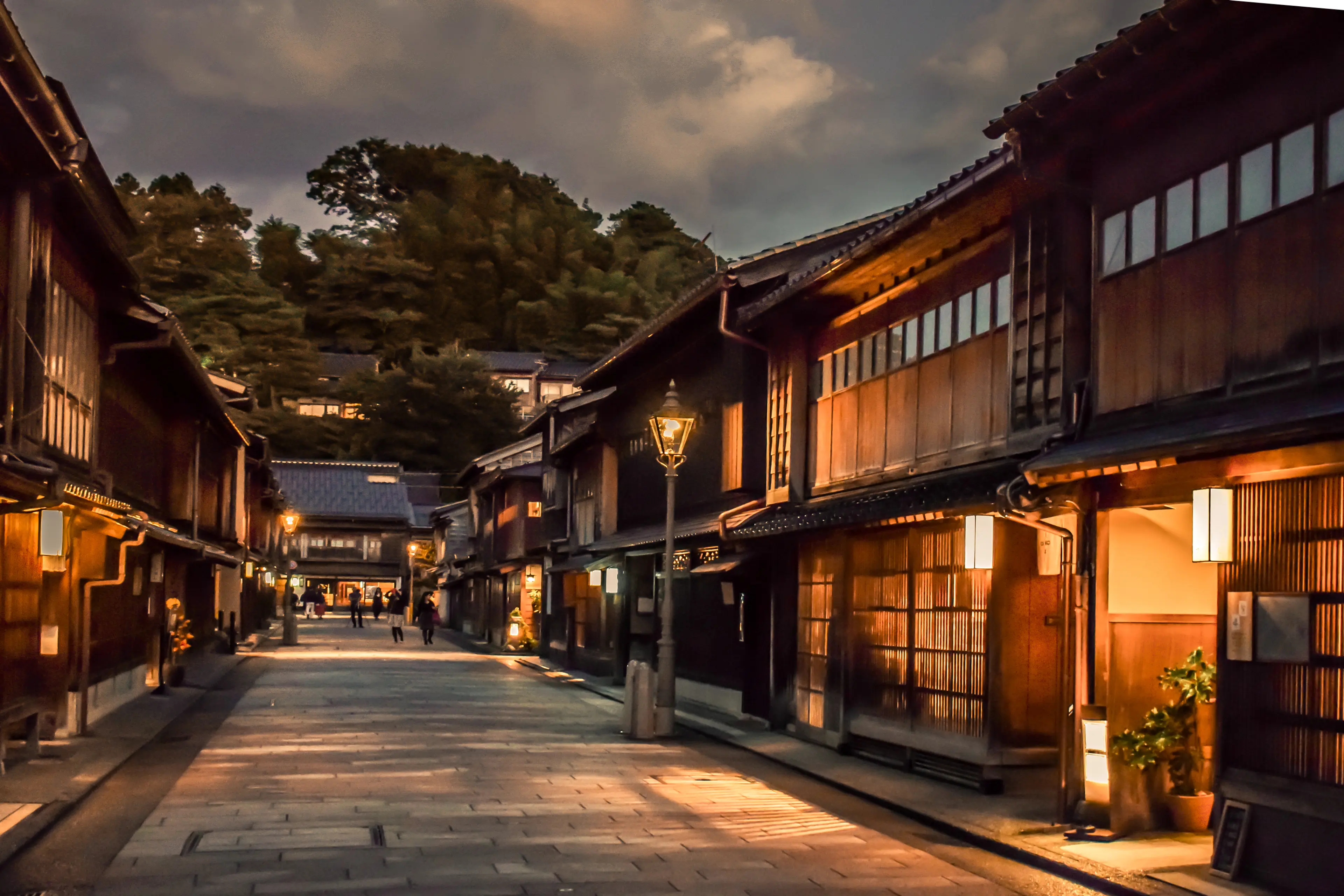 Traditional wooden house street