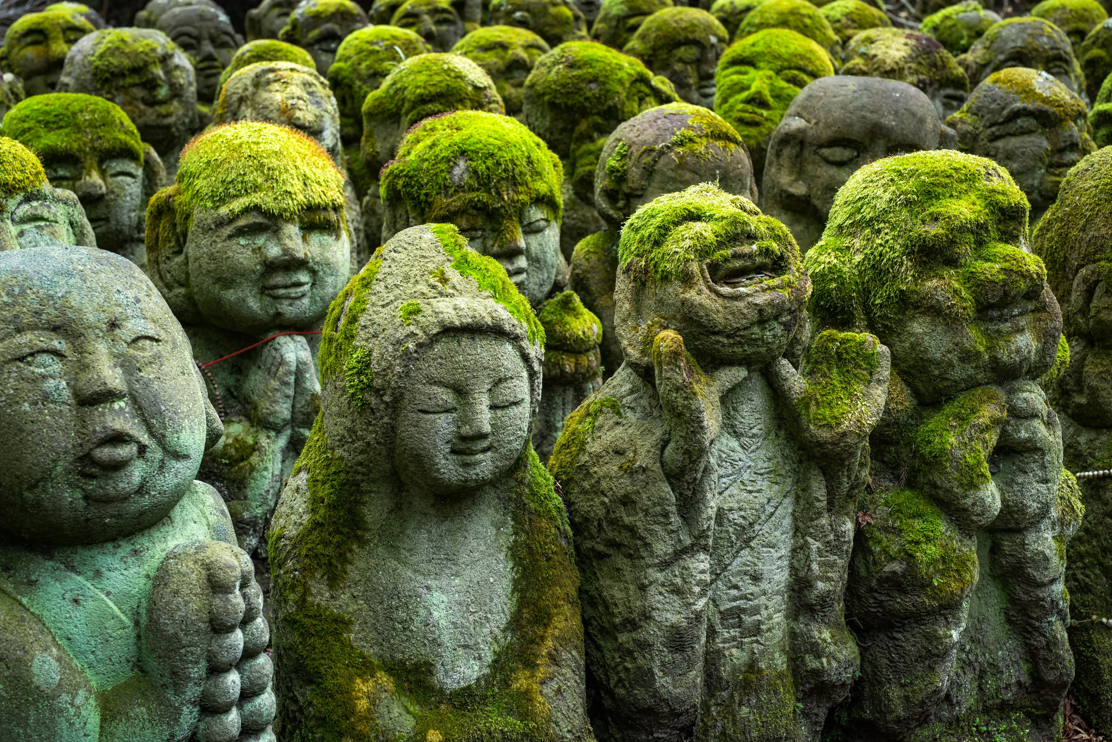 Buddhist stone statues at the Otagi Nenbutsu ji temple