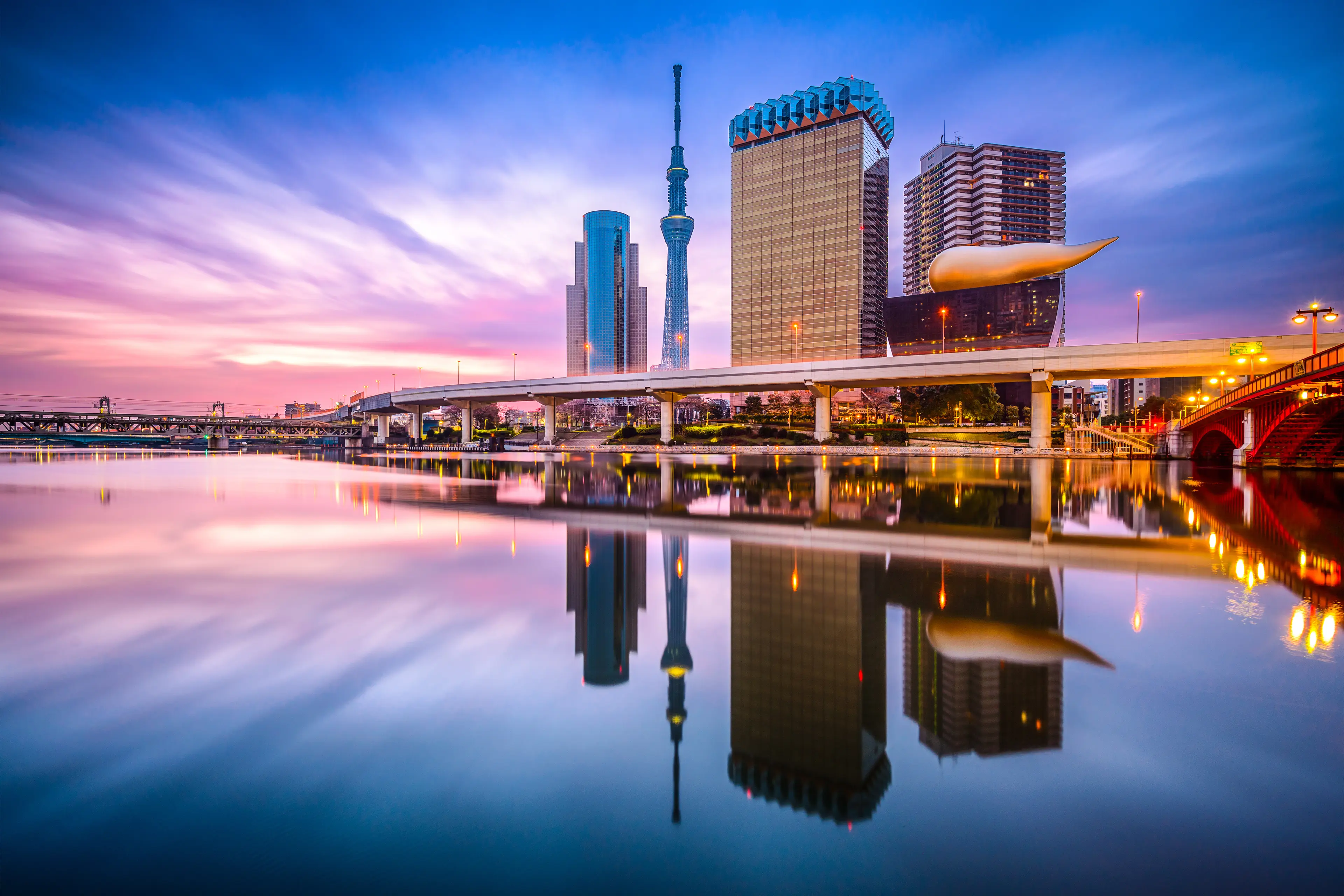 City skyline on the Sumida River