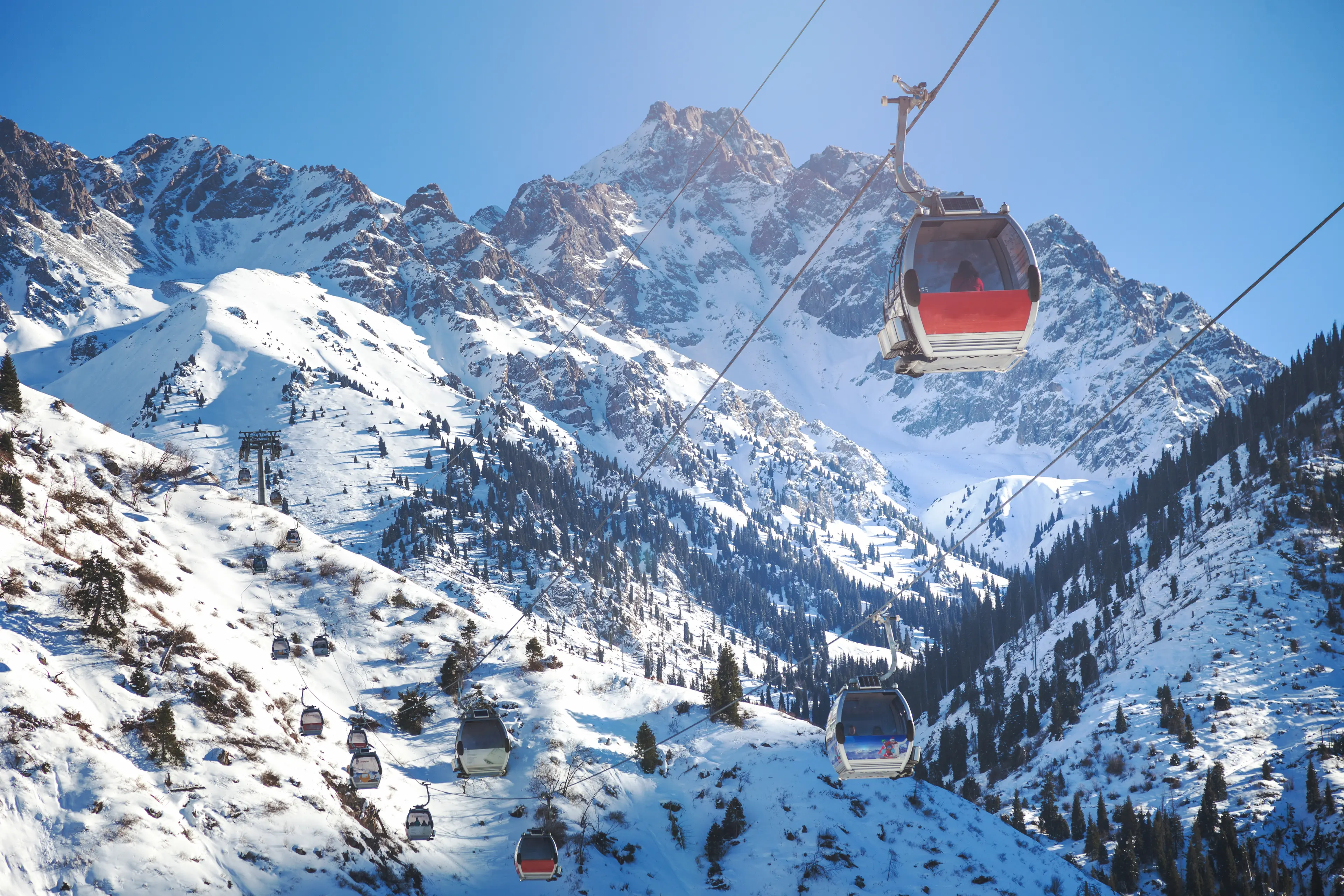 Shymbulakski resort located in the upper part of the Medeu Valley in the Zaiilisky Alatau mountain Shymbulakski resort located in the upper part of the Medeu Valley in the Zaiilisky Alatau mountain