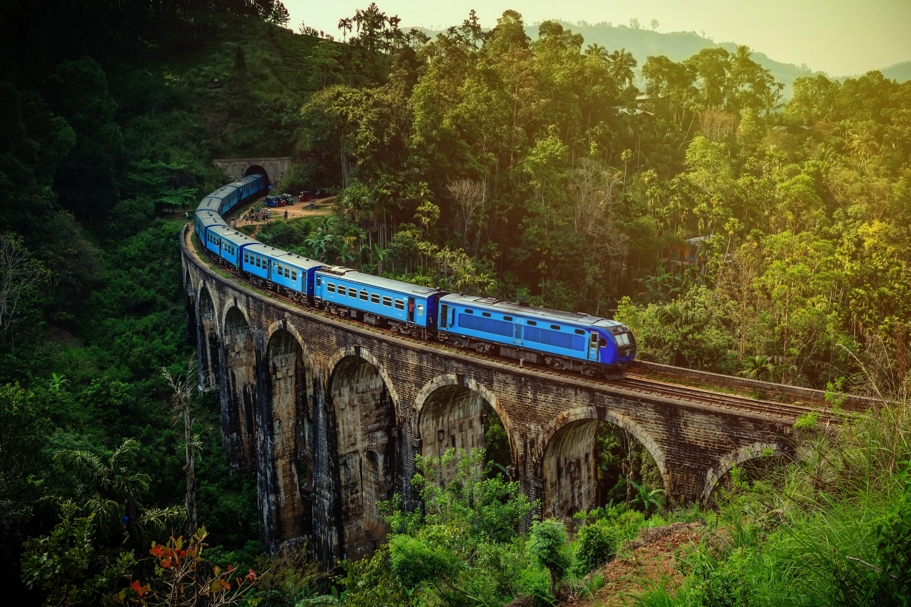 Train passing through the Nine Arches bridge Train passing through the Nine Arches bridge