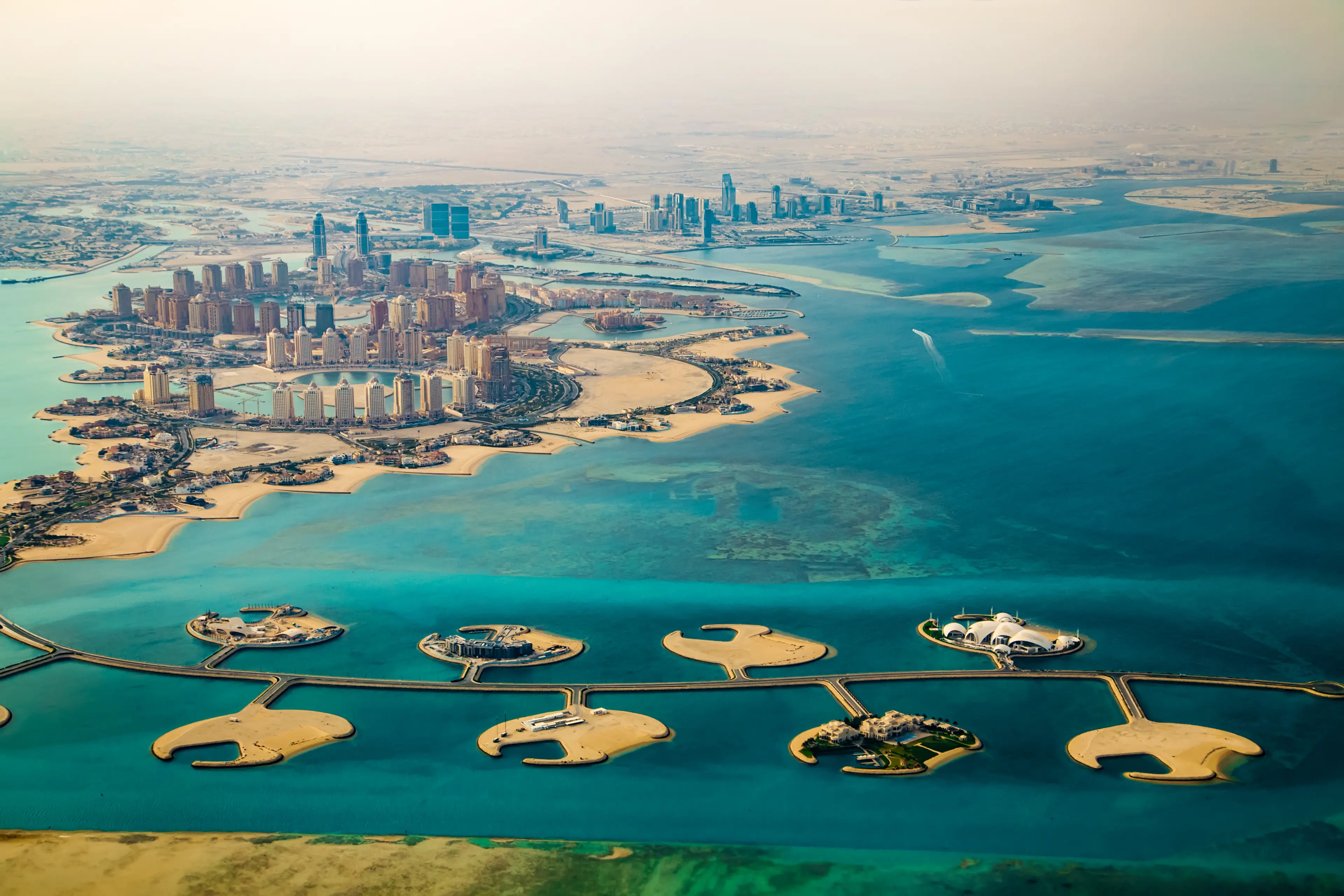 Aerial view of the capital of Qatar