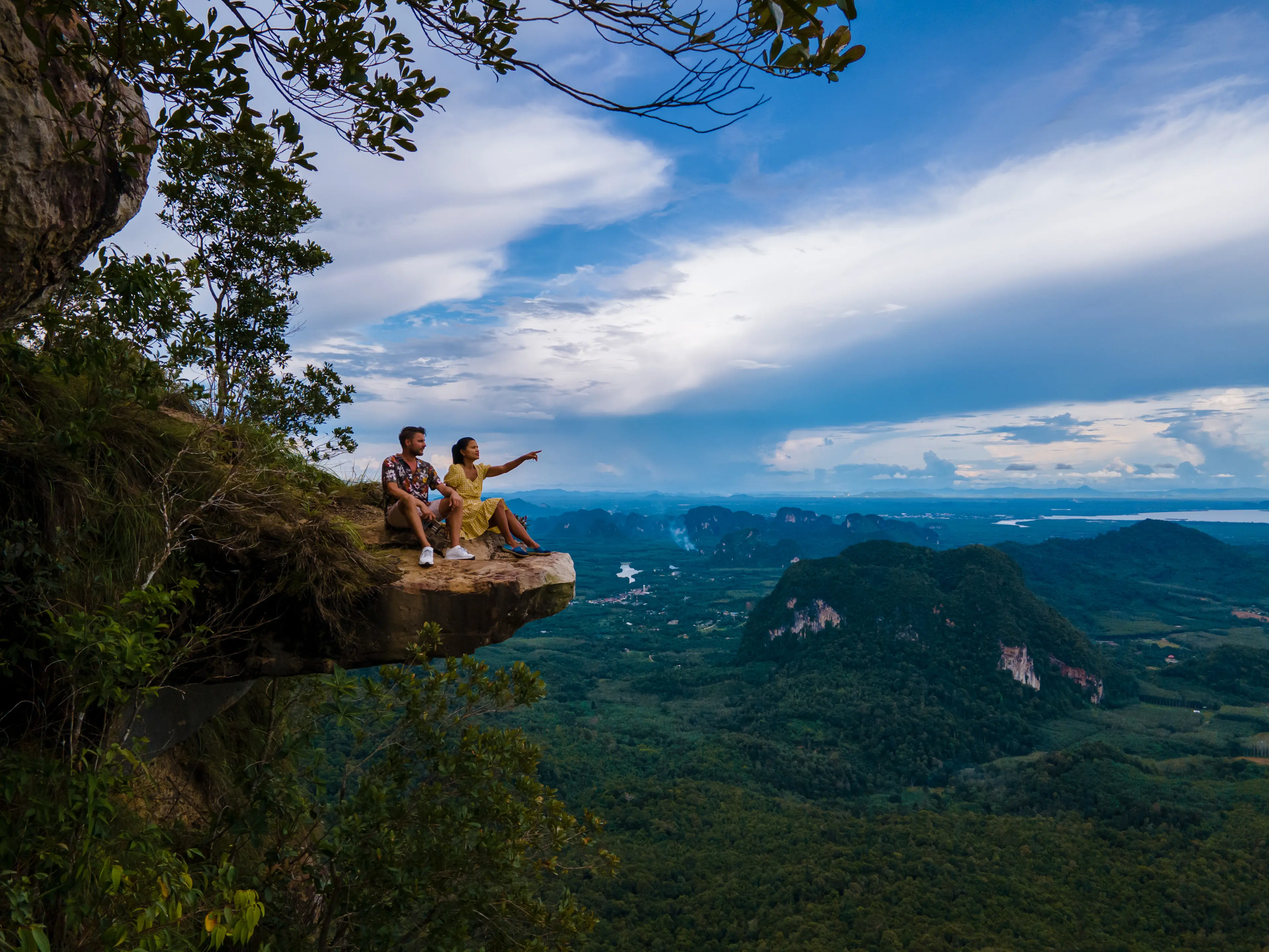 People enjoying the view from the Dragon Crest mountain
