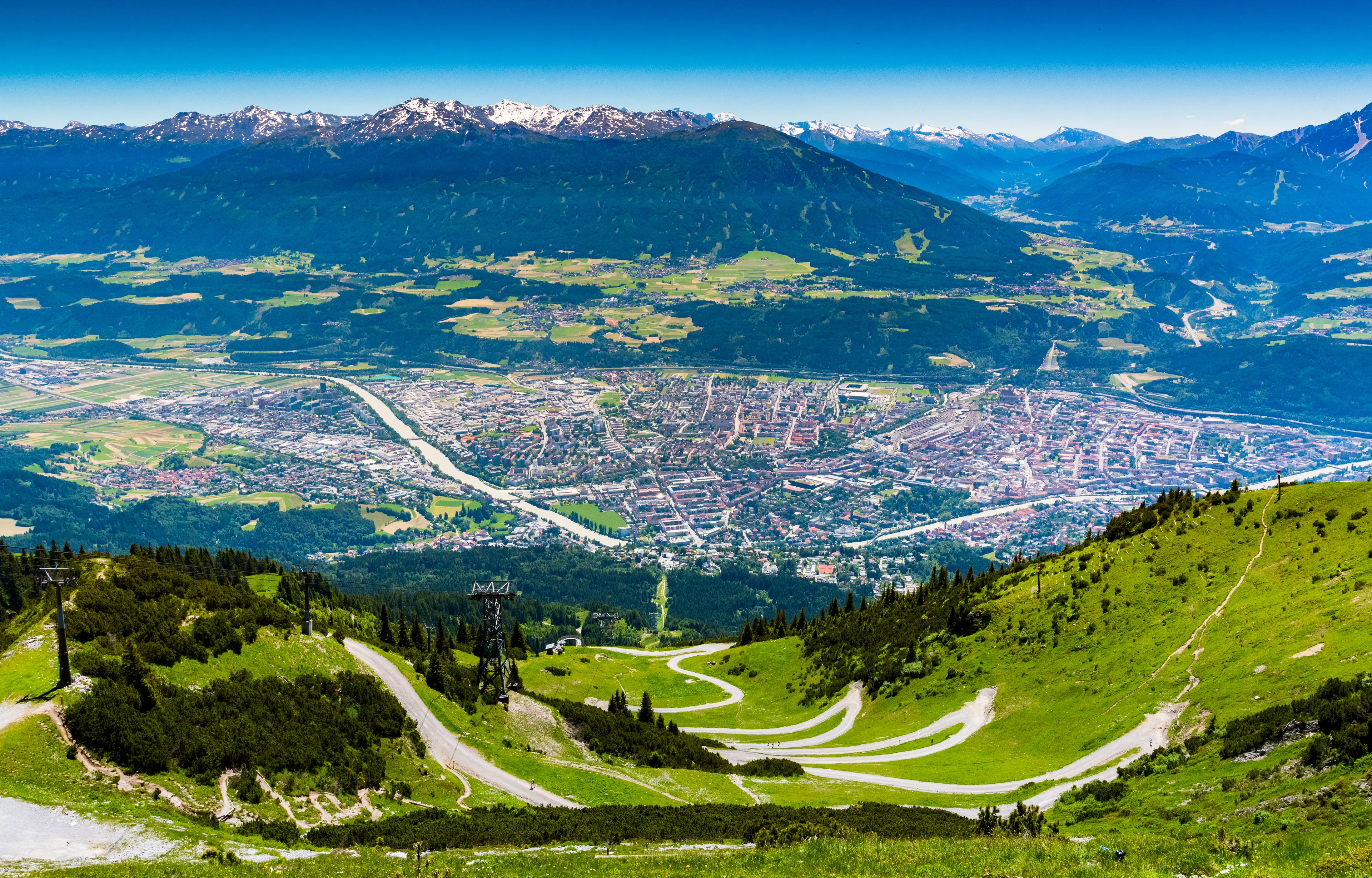 View of the city from the alpine slopes View of the city from the alpine slopes
