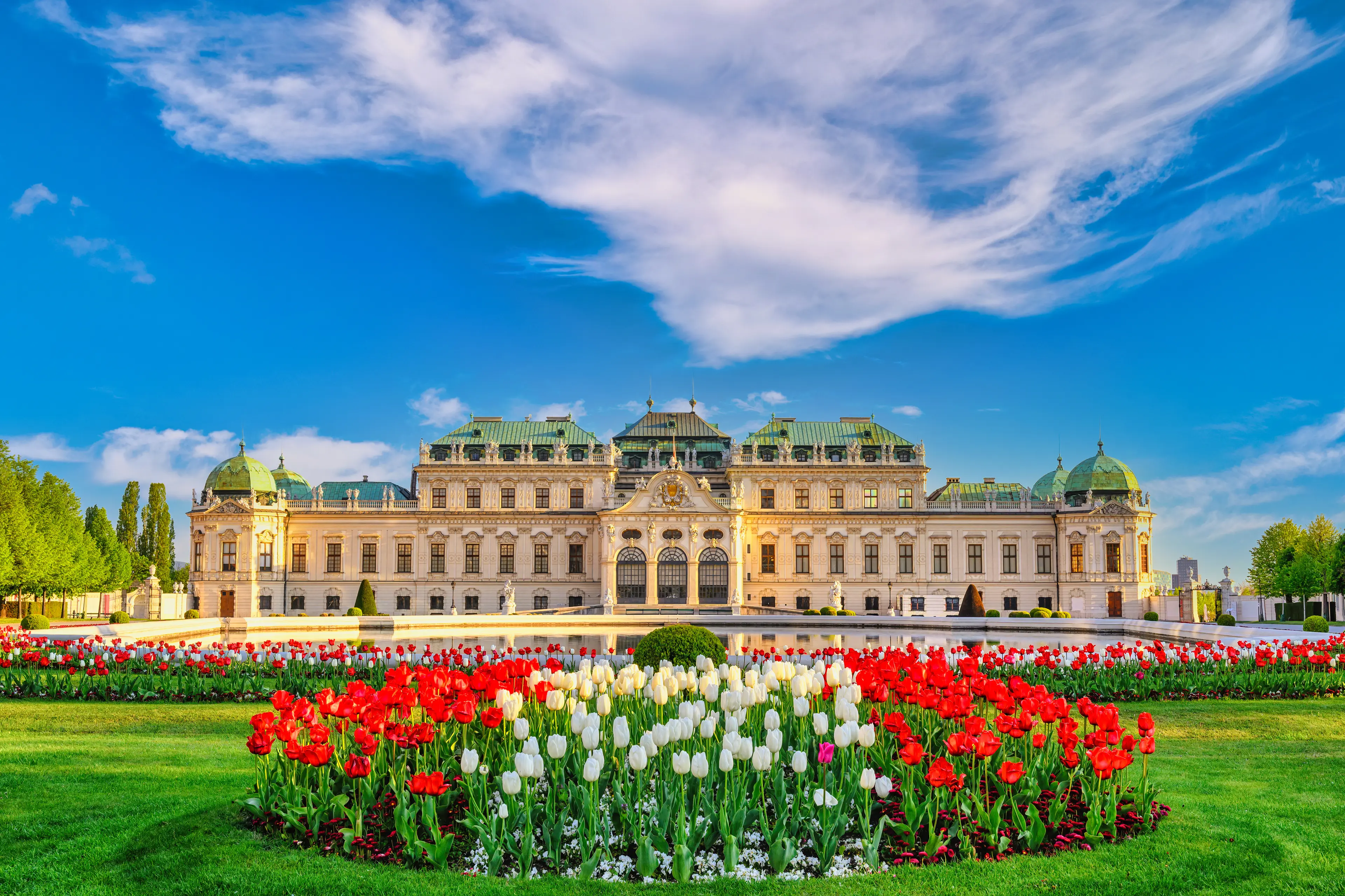 City skyline at Belvedere Palace City skyline at Belvedere Palace