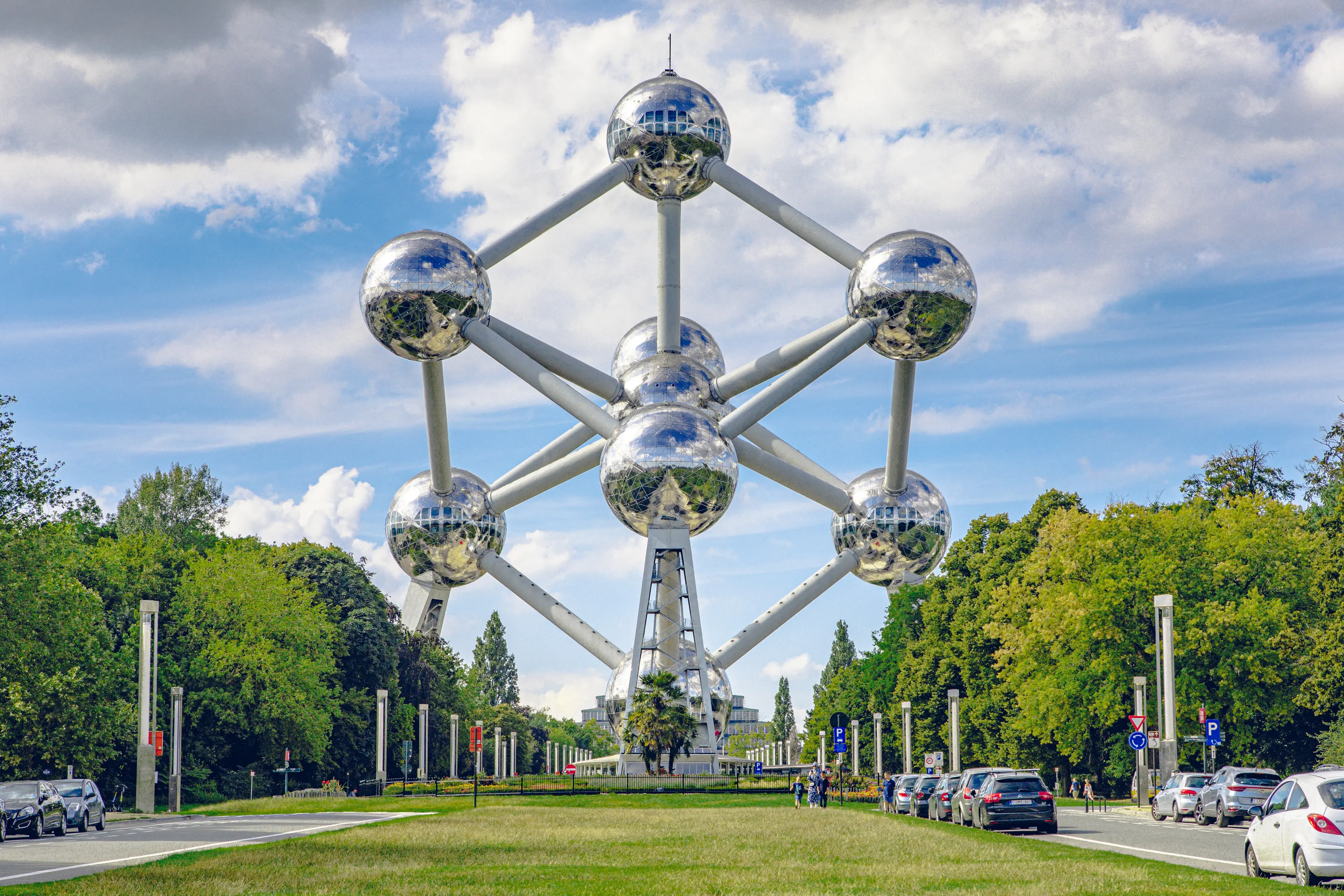 Atomium is a 102 meter tall iron atom model, originally constructed for Expo '58.