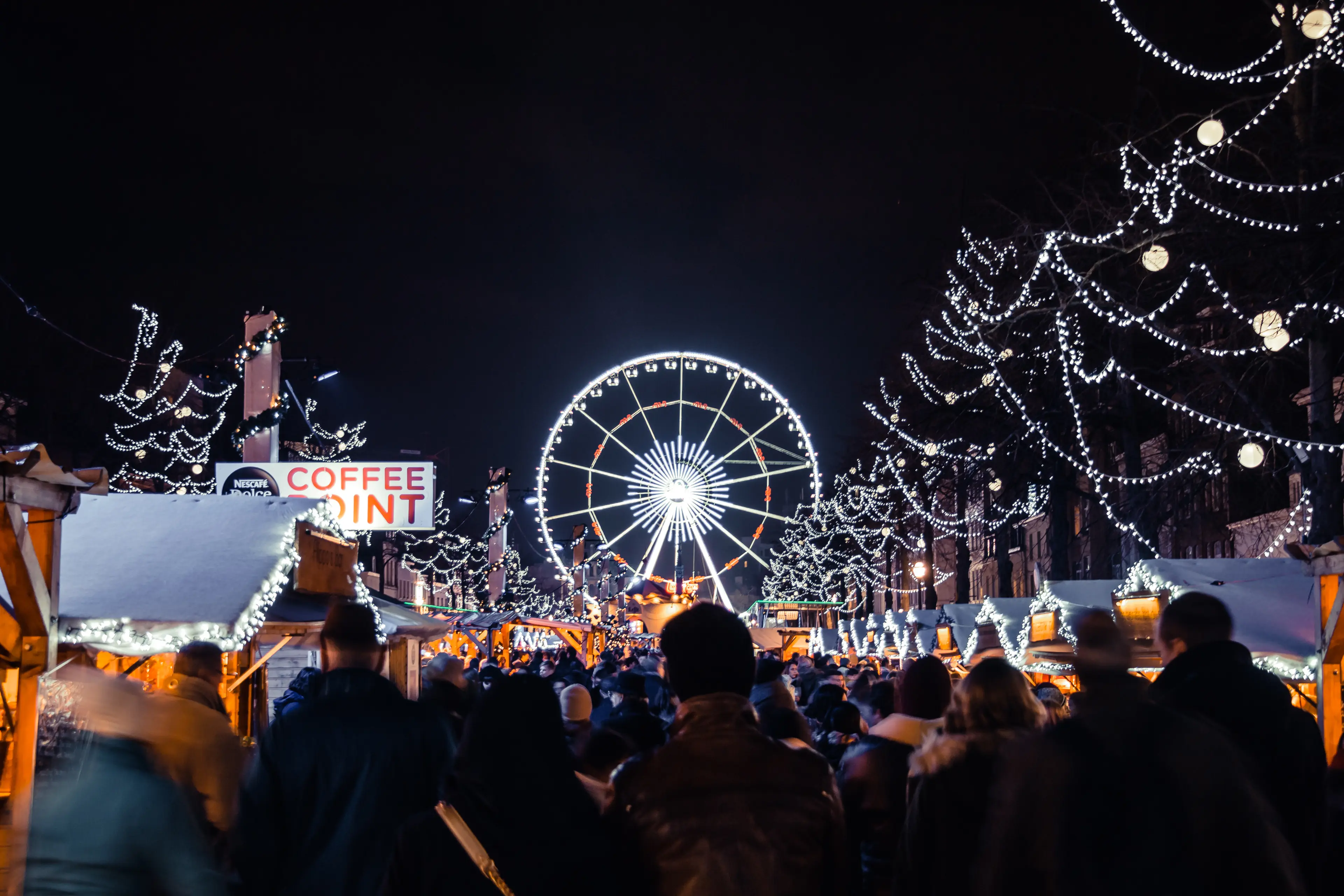 Christmas Market in Brussels with Ferris Wheel Christmas Market in Brussels with Ferris Wheel