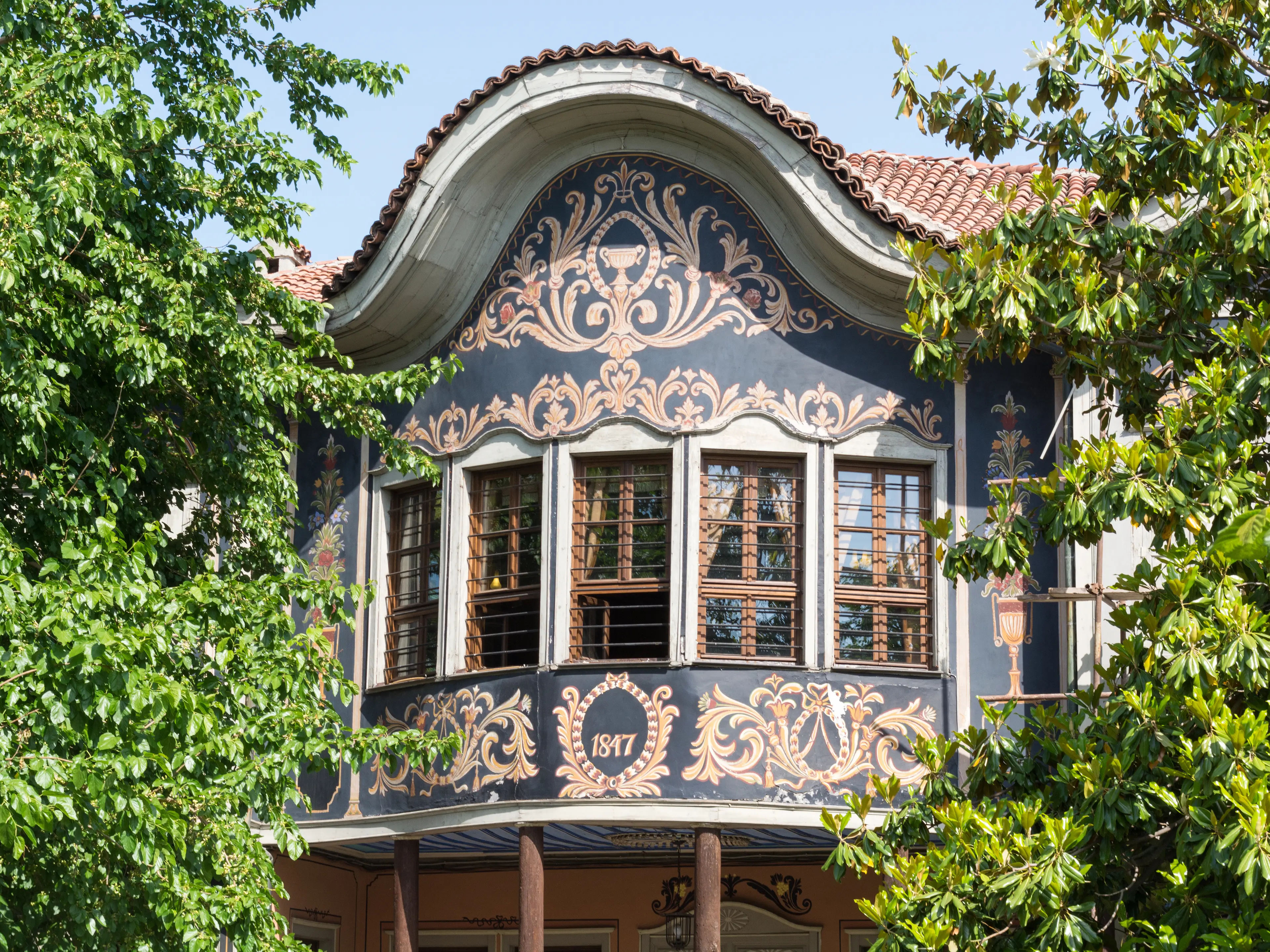 Painted facade of the Kuyumdzhioglu house