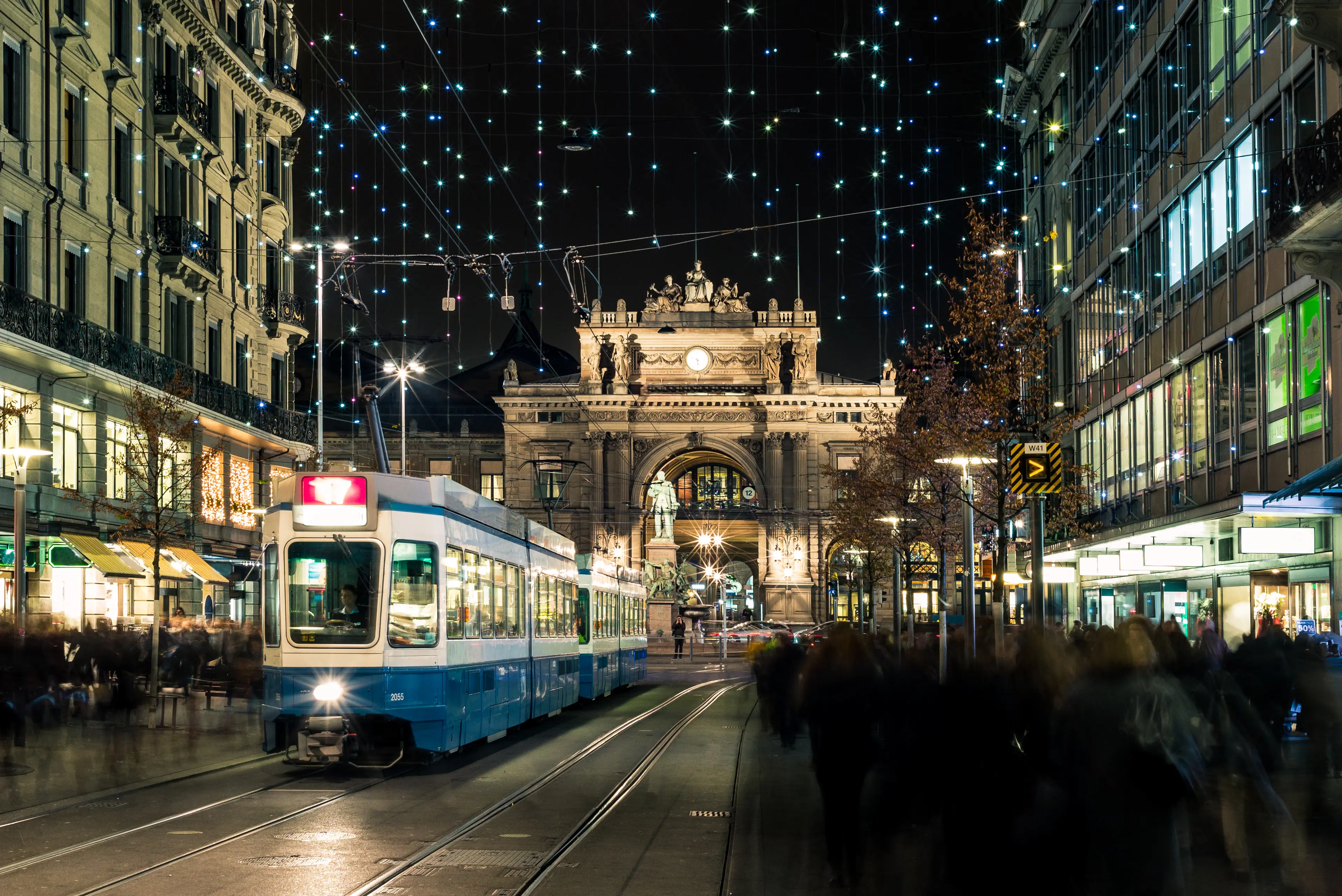 Christmas decoration at Bahnhofstrasse Christmas decoration at Bahnhofstrasse
