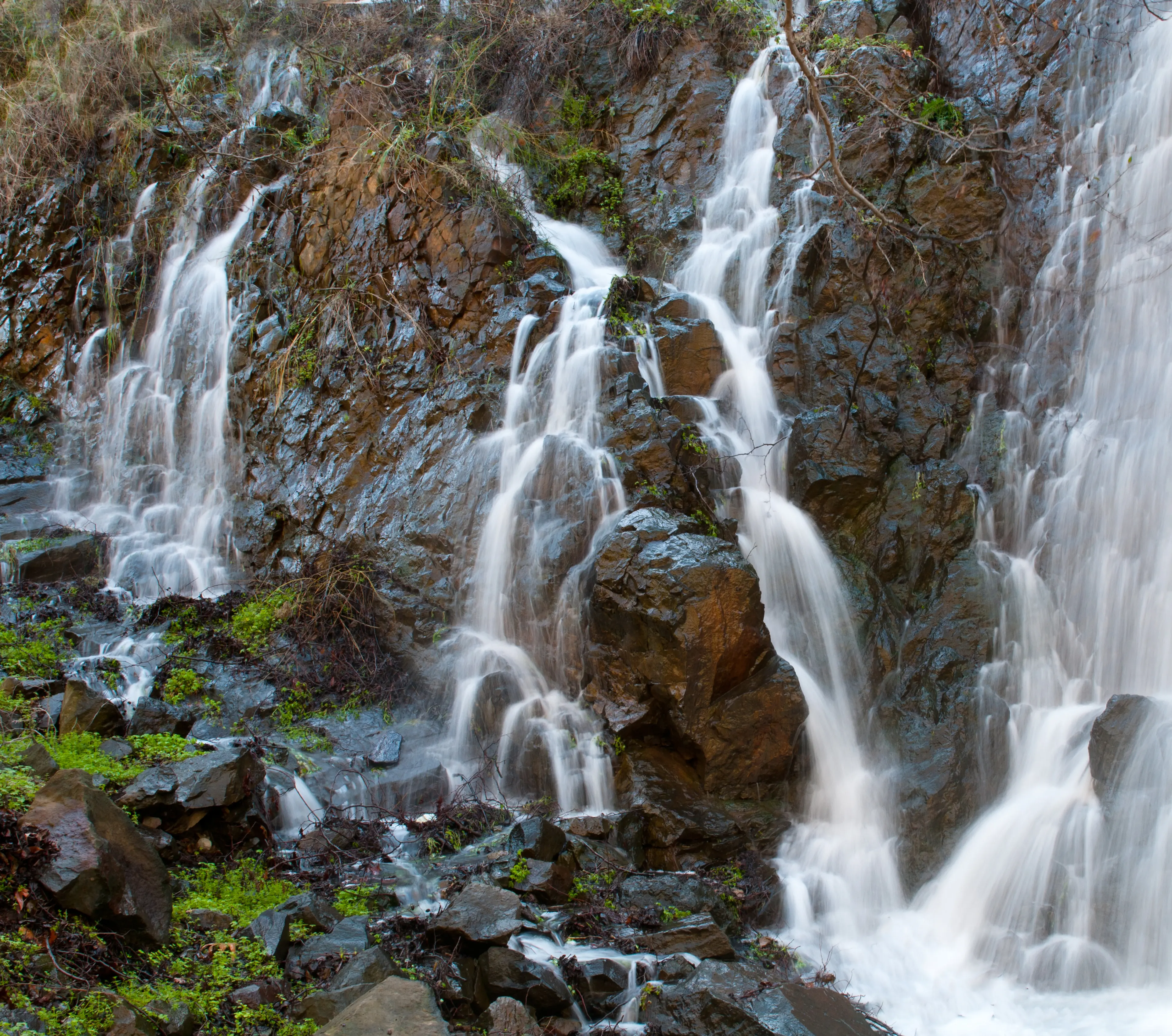 Waterfalls among rocks at Xyliatos village Waterfalls among rocks at Xyliatos village