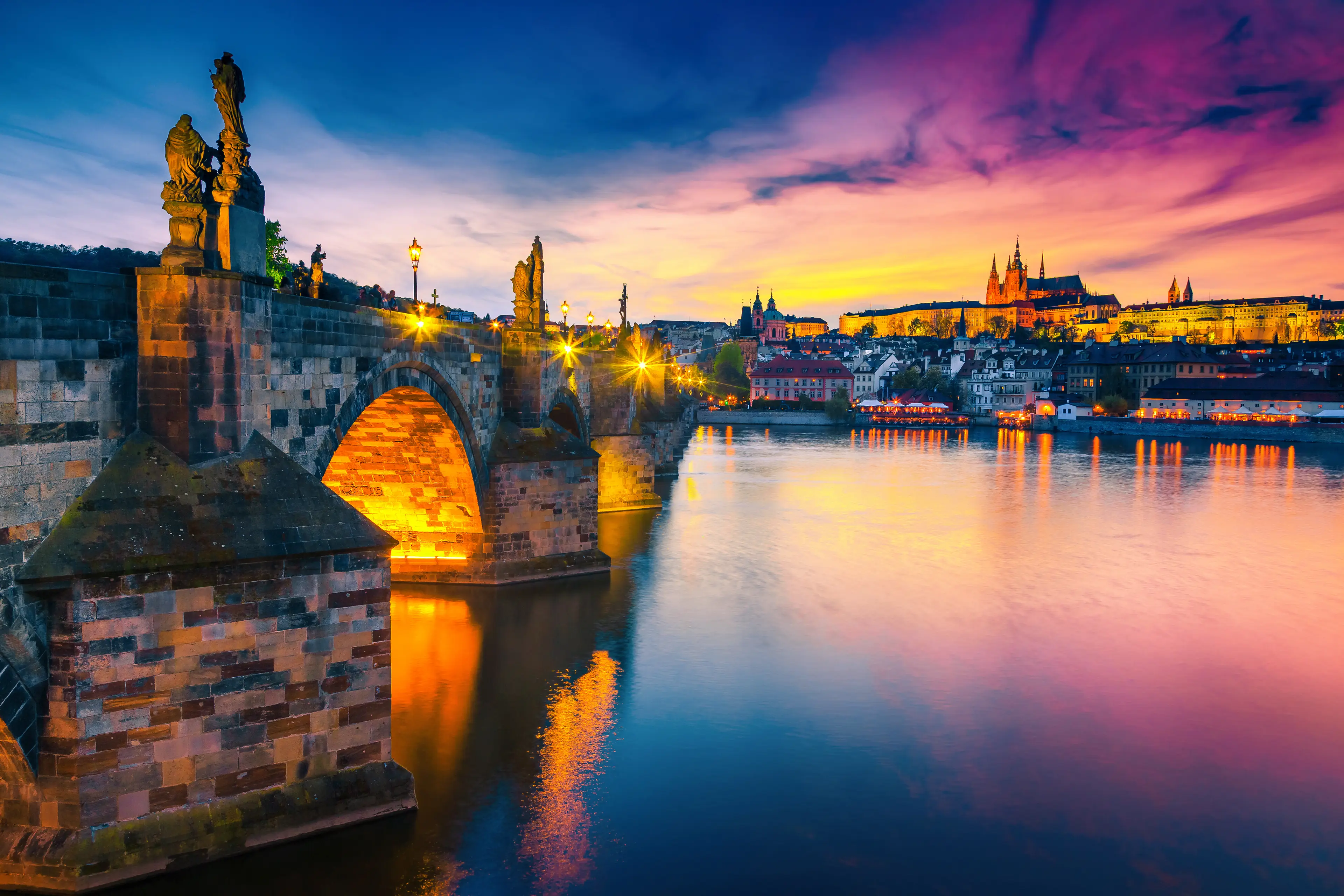 Medieval stone Charles bridge