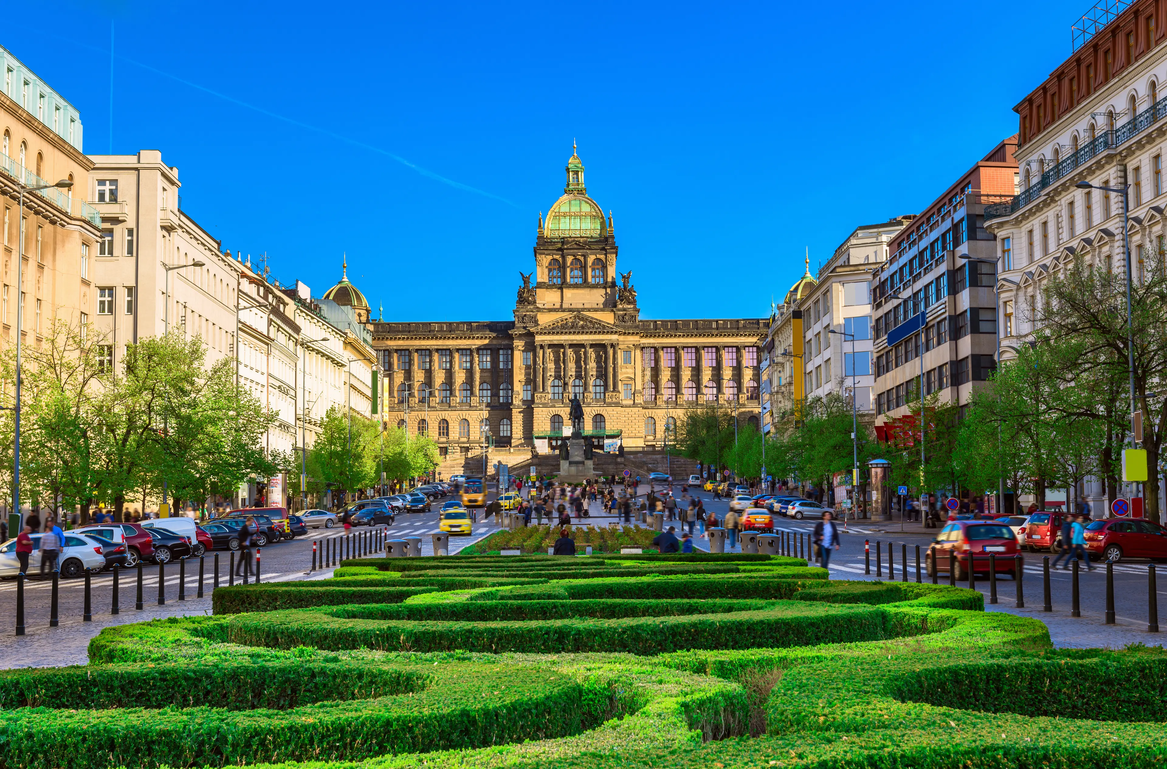Wenceslas square and National Museum Wenceslas square and National Museum