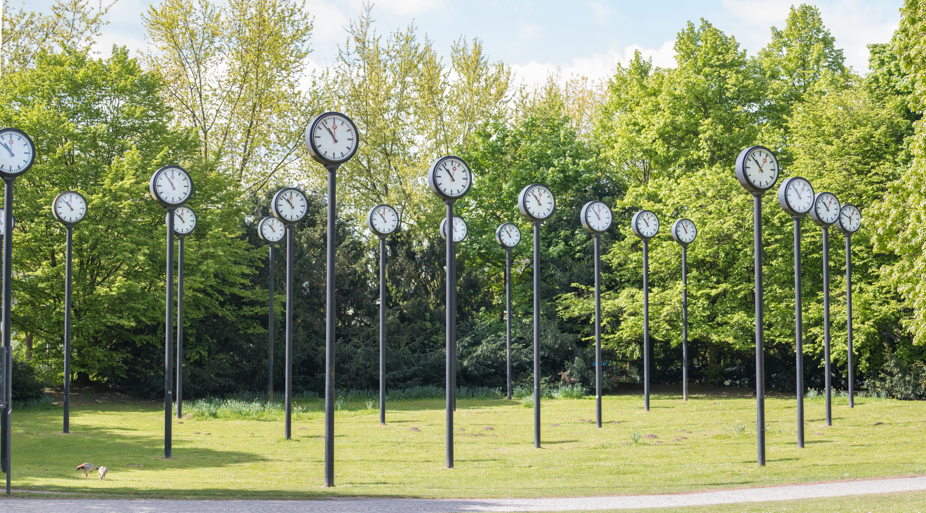 Historical clocks in the Volkspark Südpark