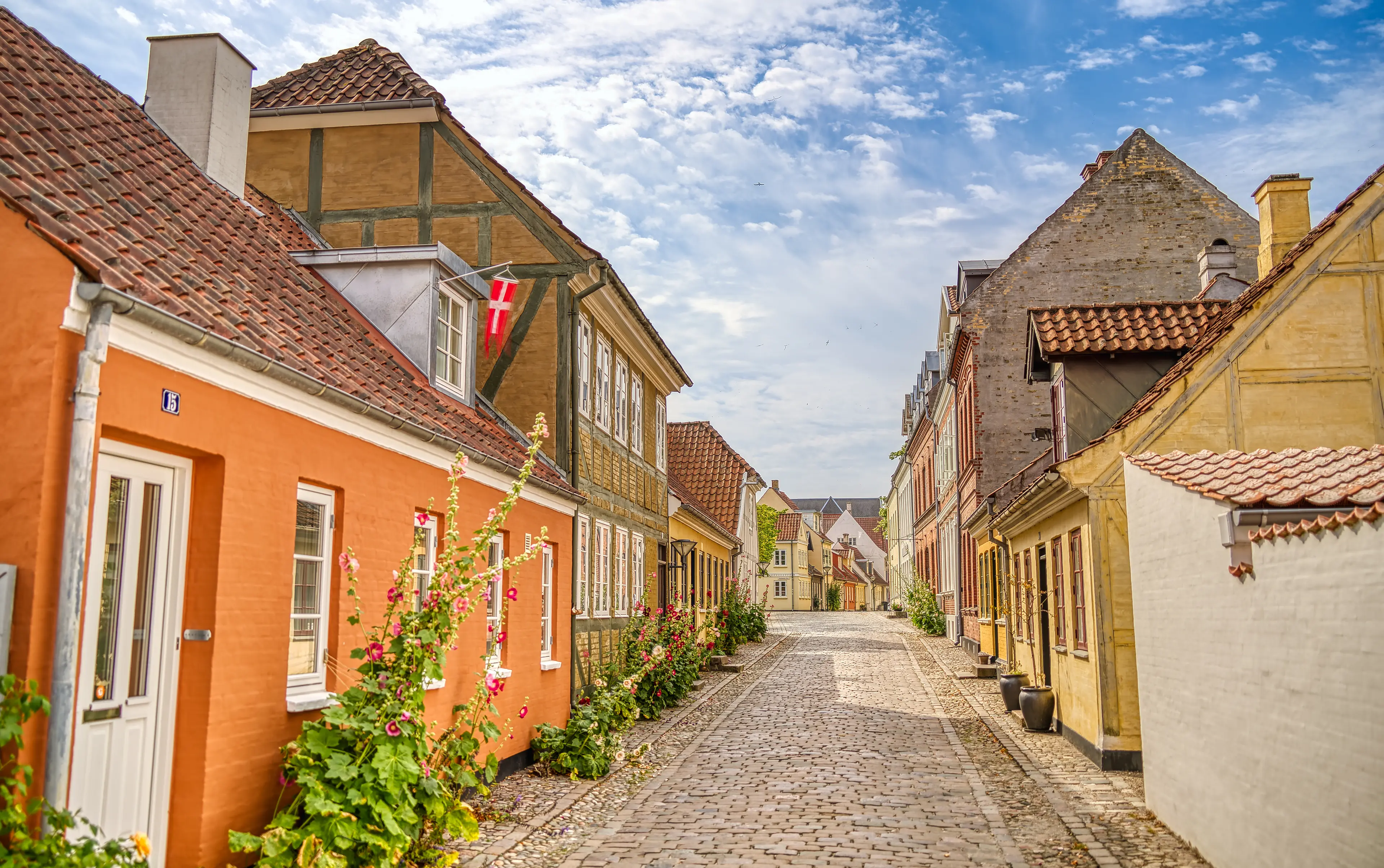 Old street with houses
