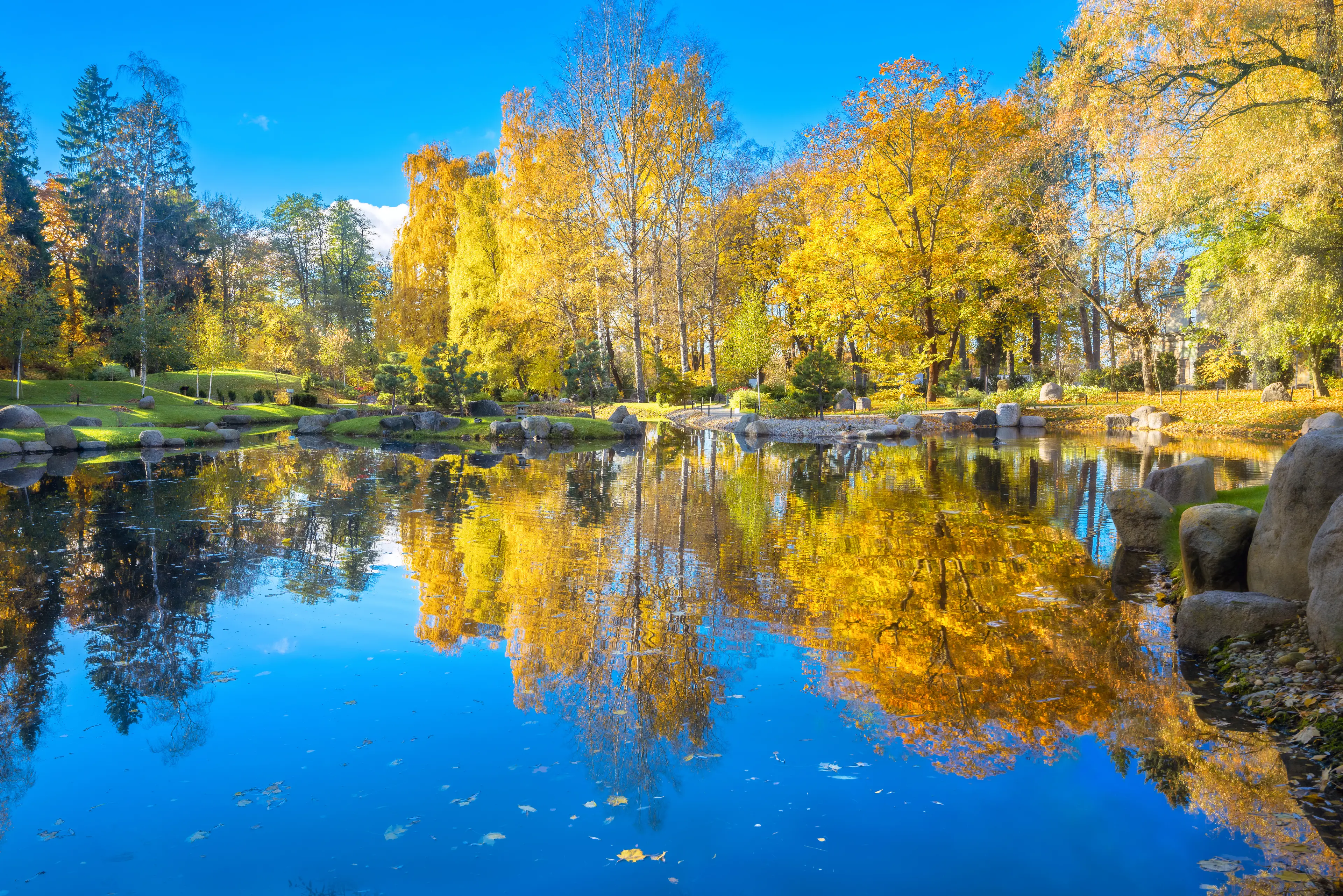 Japanese garden of stones in park Kadriorg