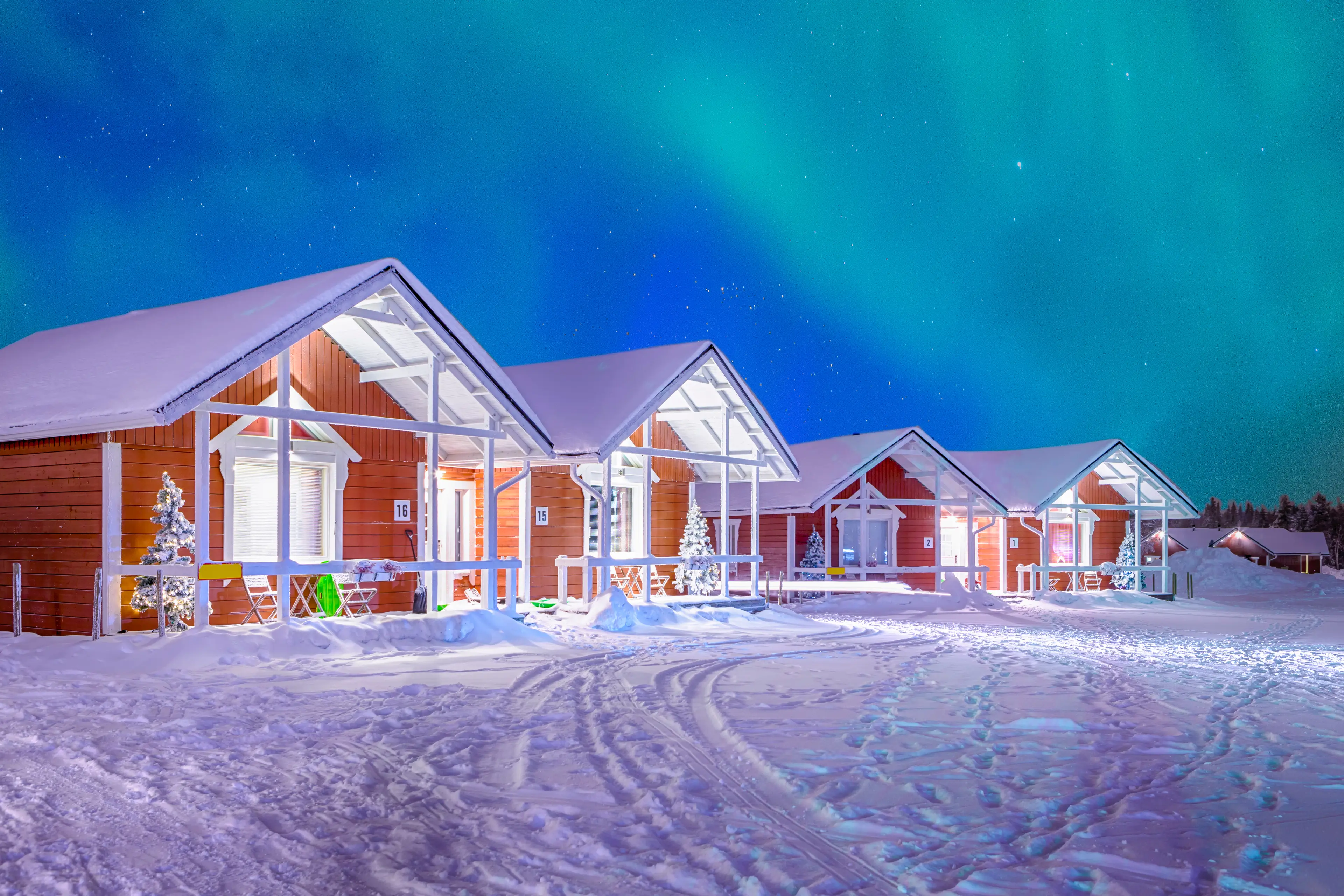 Beautiful Multicoloured Vibrant Aurora Borealis known as Northern Lights Playing with Vivid Colors