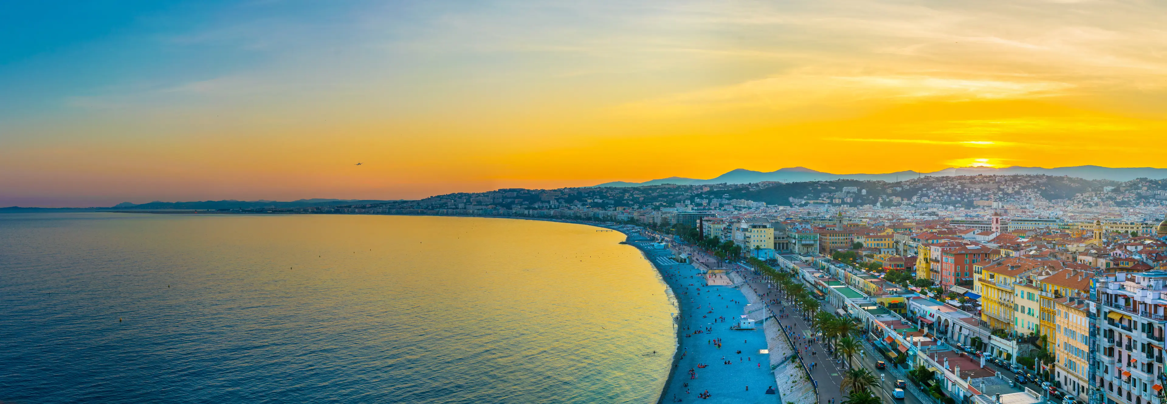 Sunset view of coastline