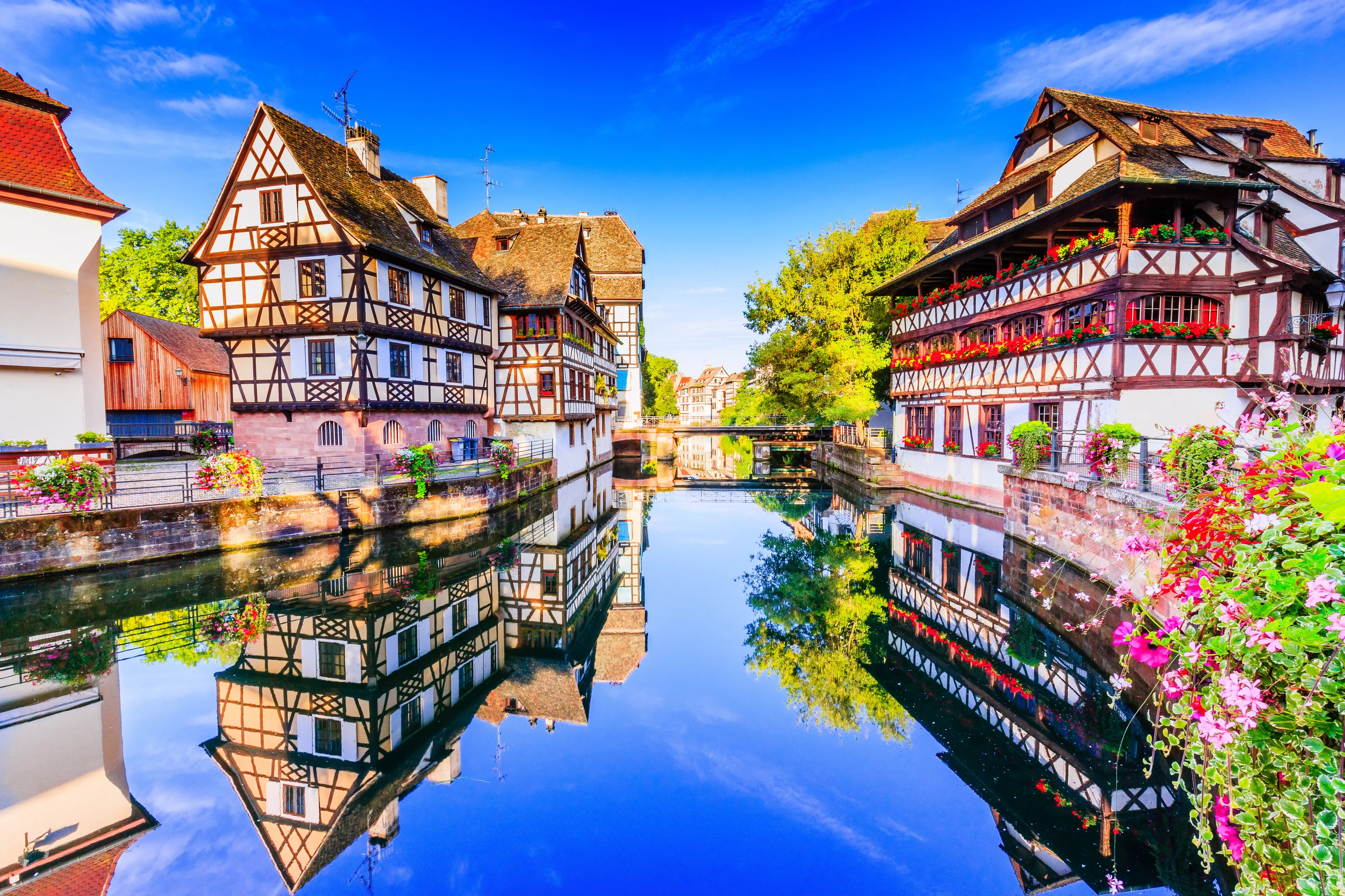 Traditional half timbered houses of Petite France in Alsace