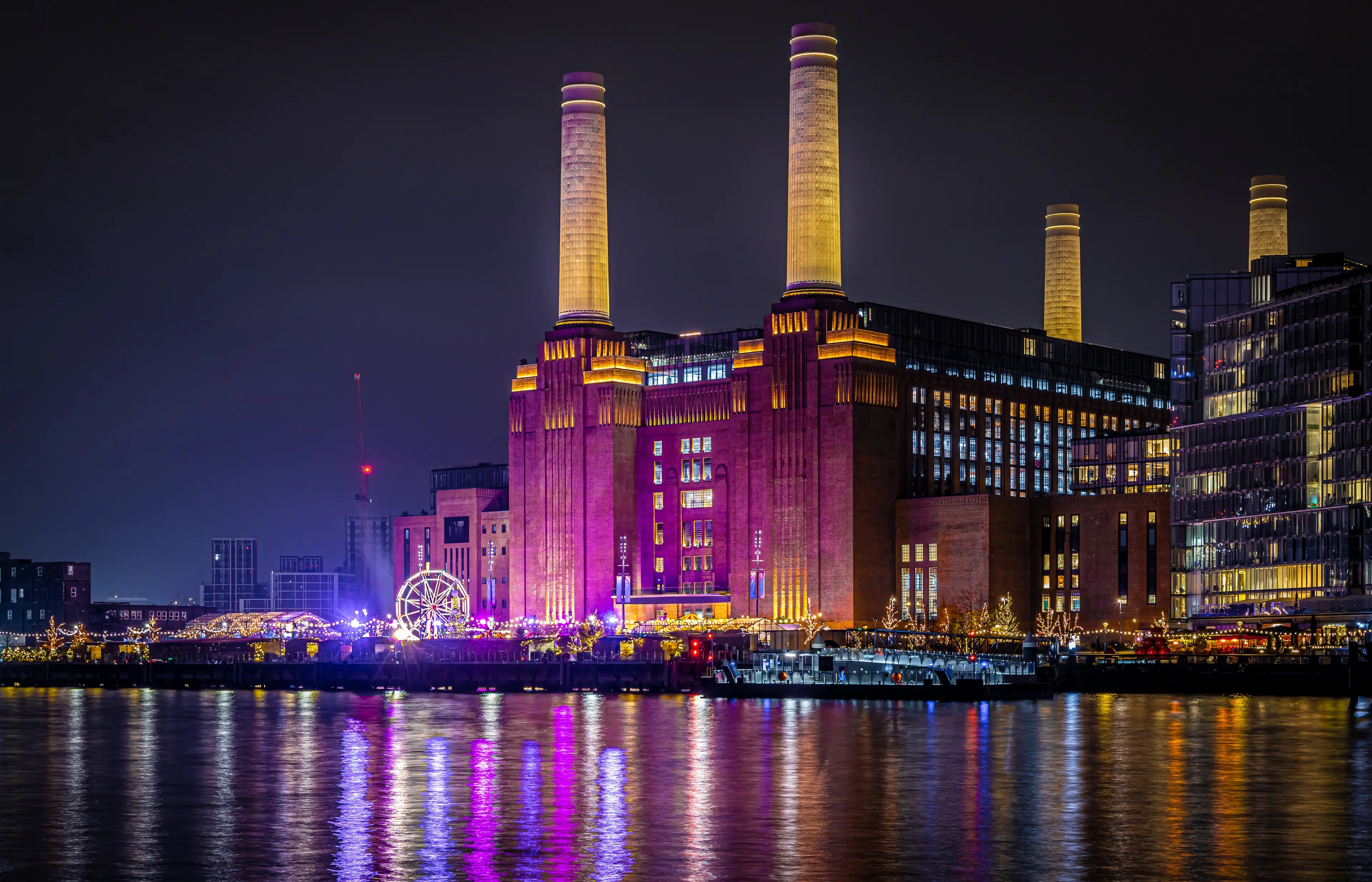 Battersea Power station during Christmas