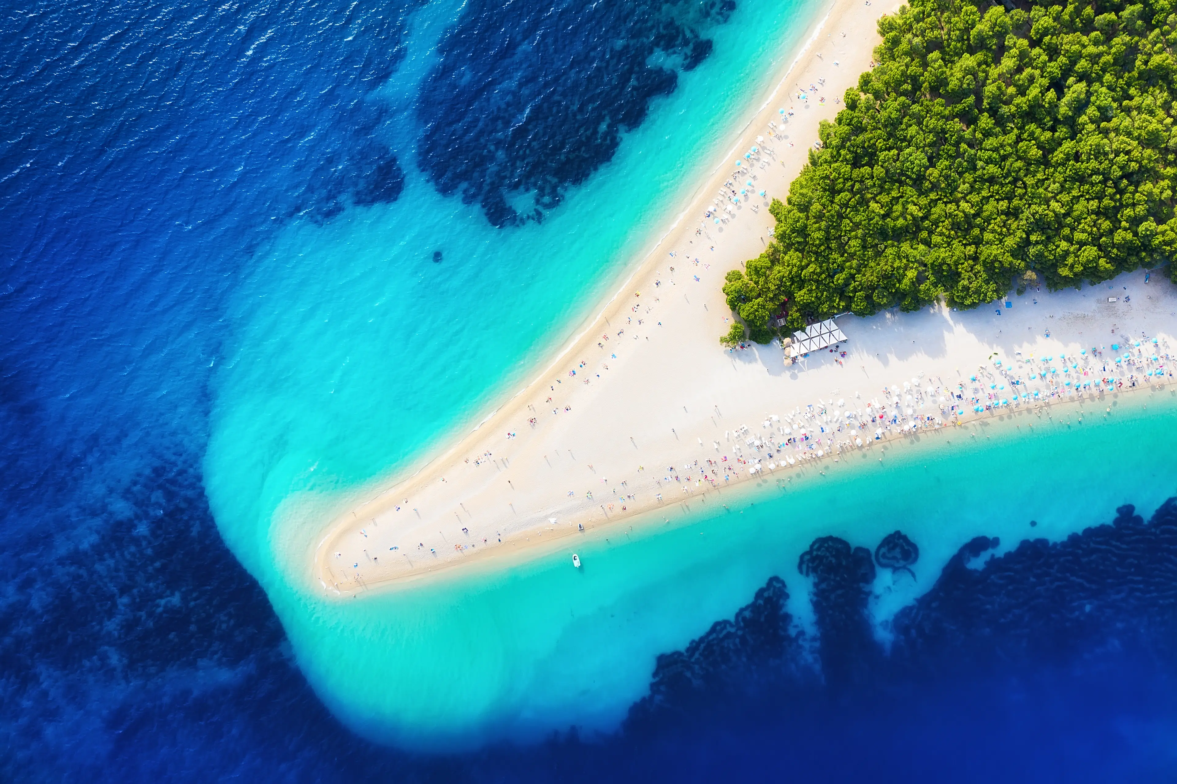 Aerial view of the Zlatni Rat beach Aerial view of the Zlatni Rat beach