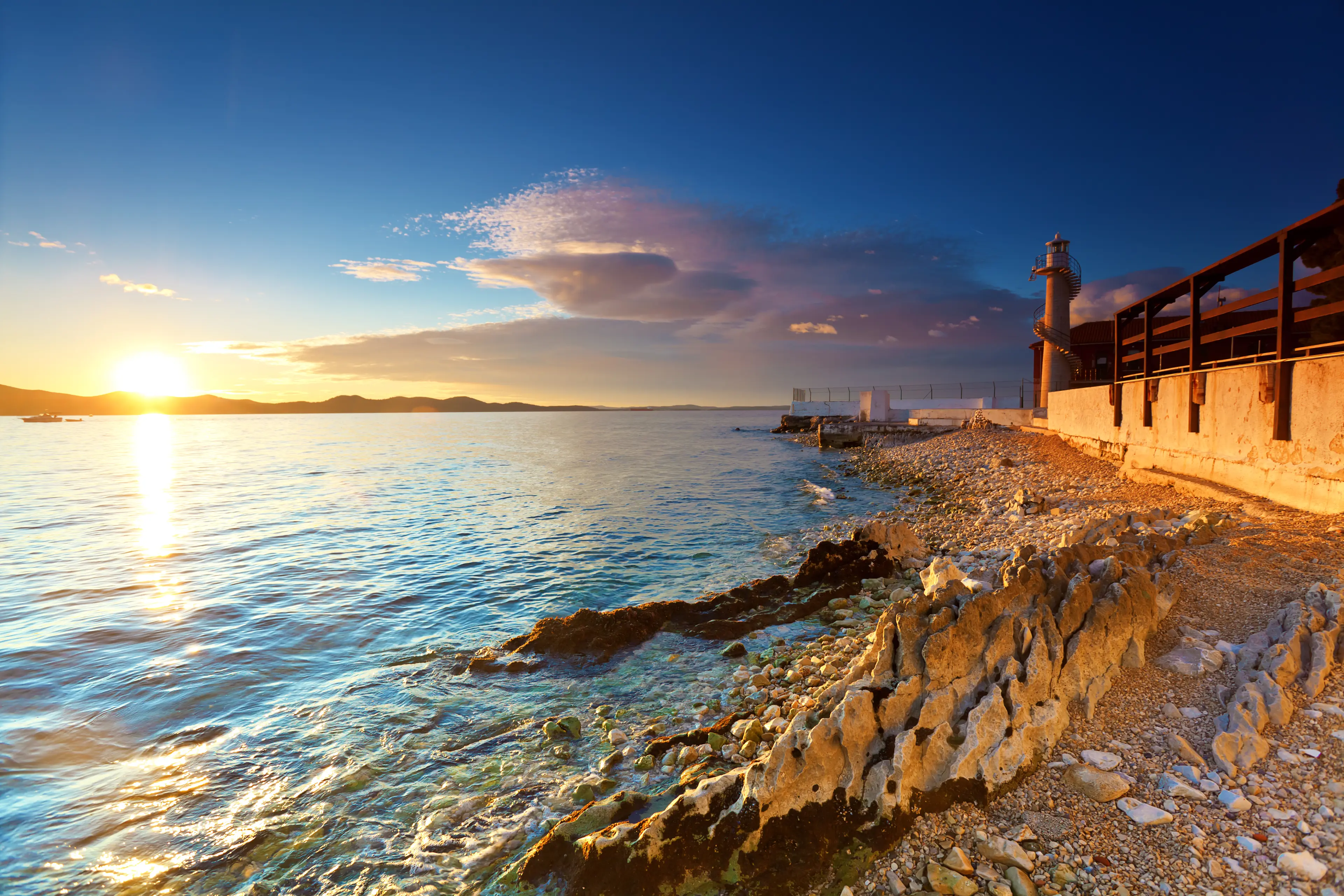 Adriatic coast and lighthouse