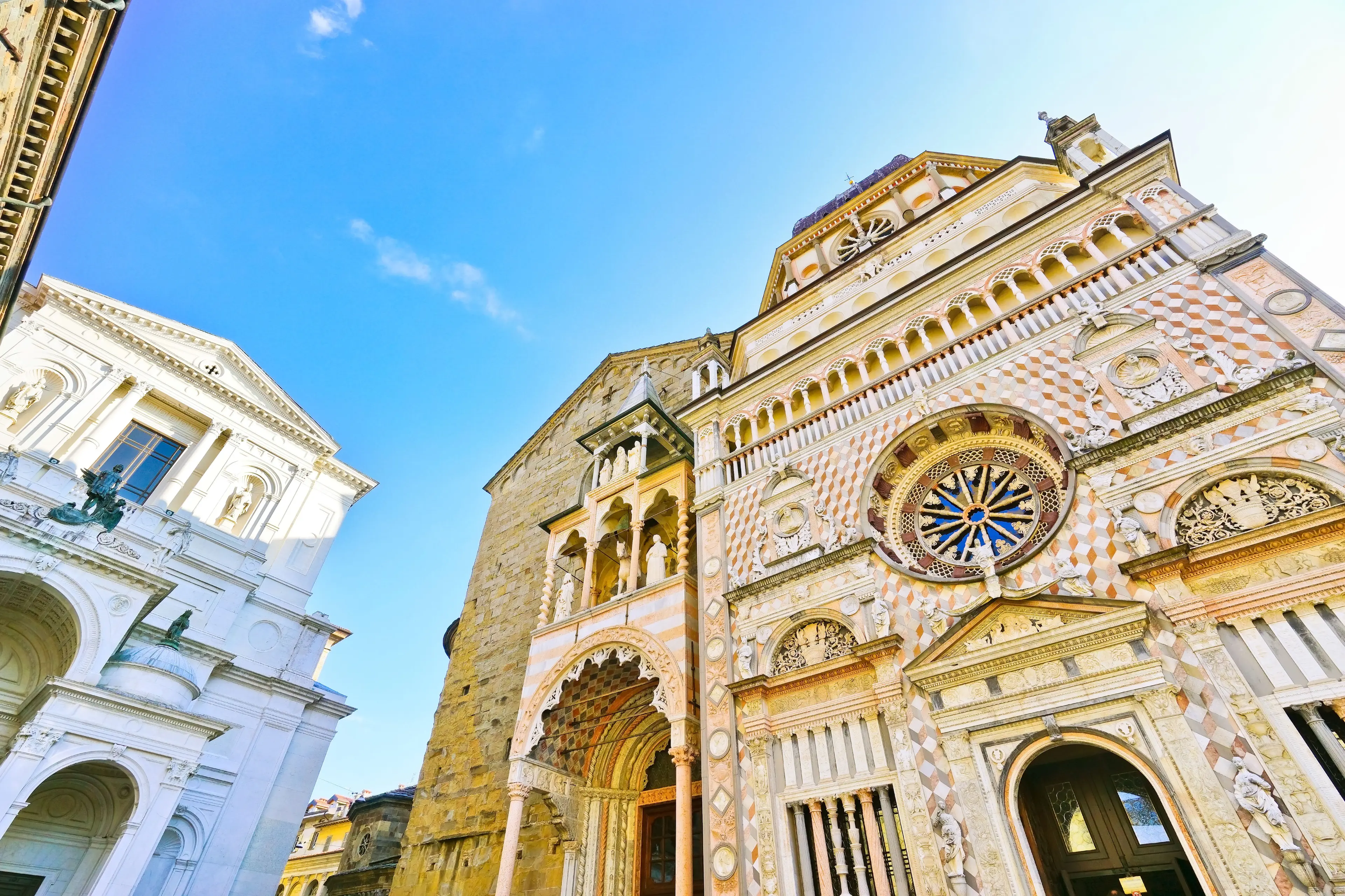 Bergamo Cathedral and church of Santa Maria Maggiore at the Upper City