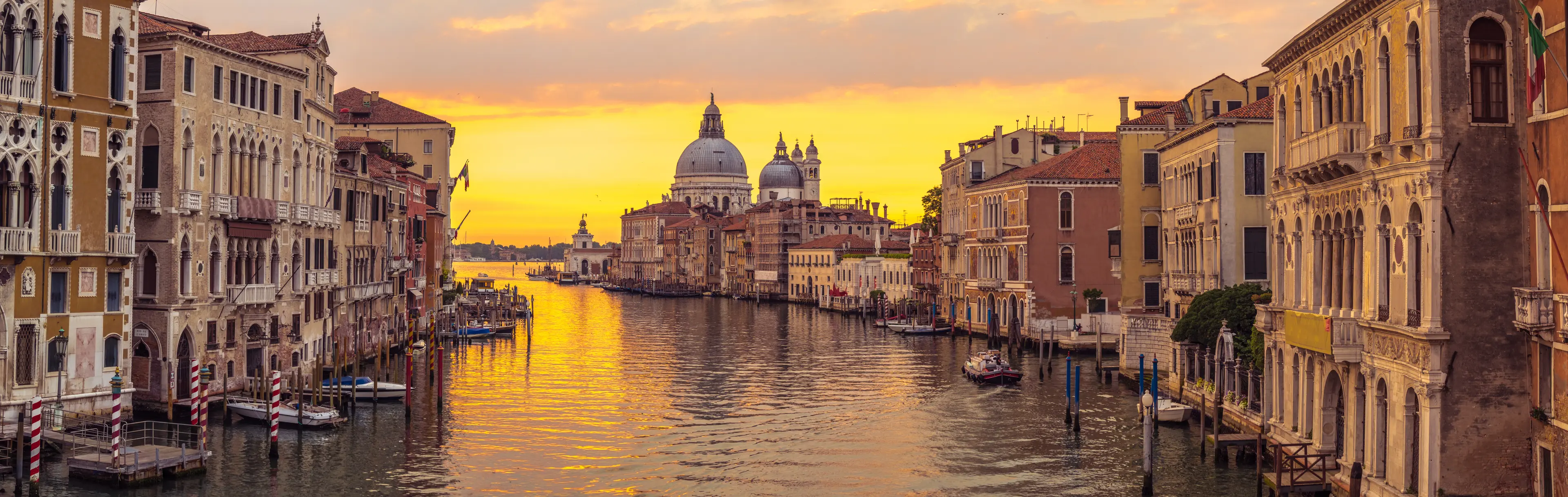 Panorama of the city and canal