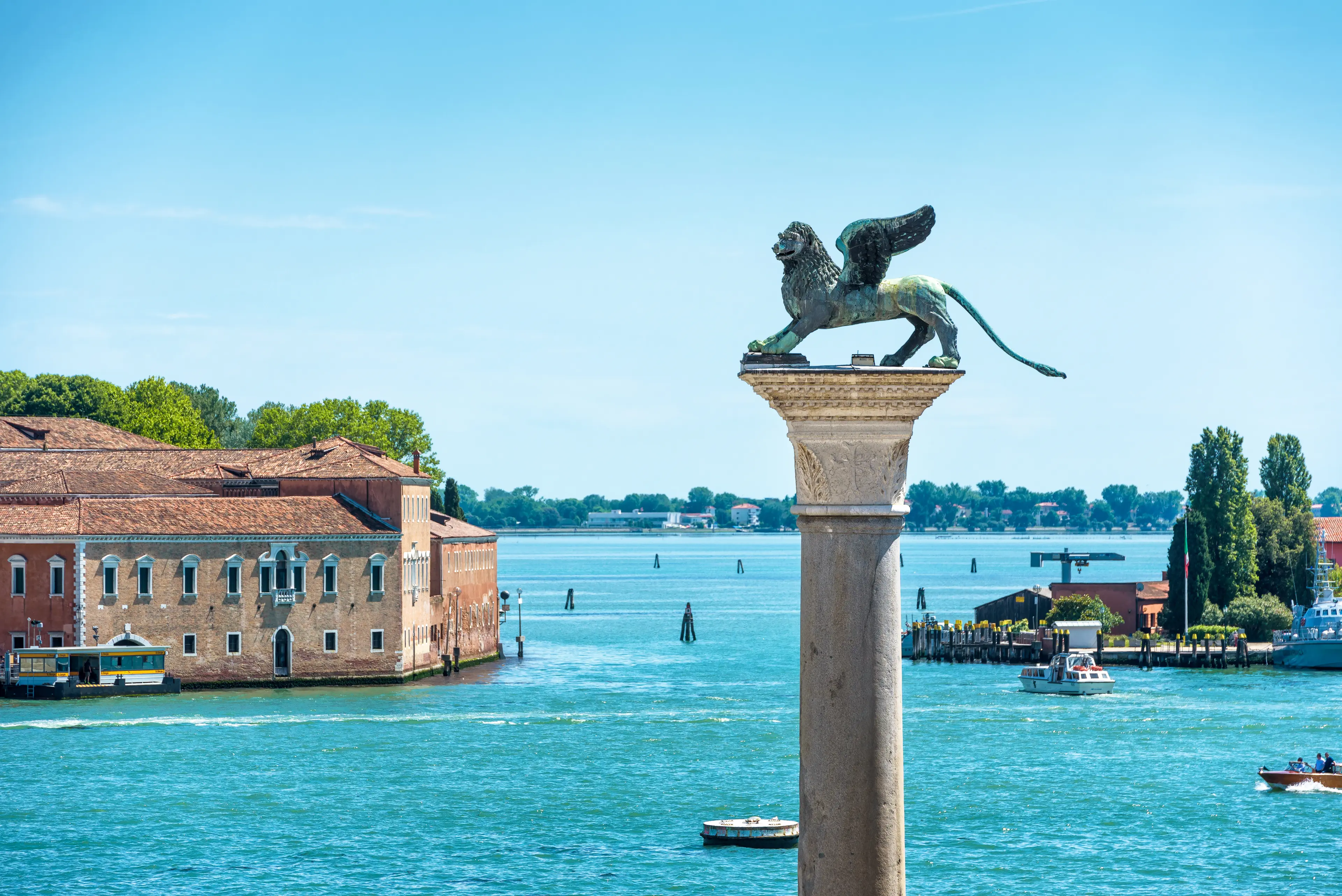 Medieval lion sculpture in San Marco square