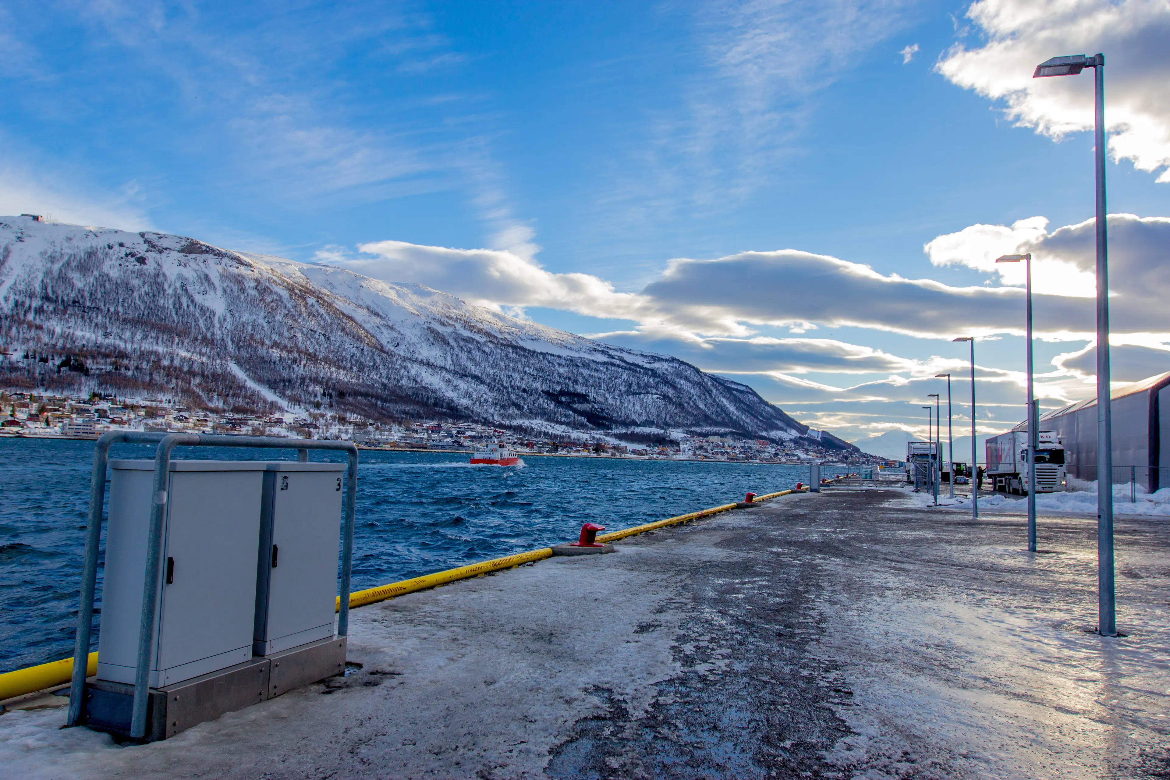 Sea port in winter Sea port in winter