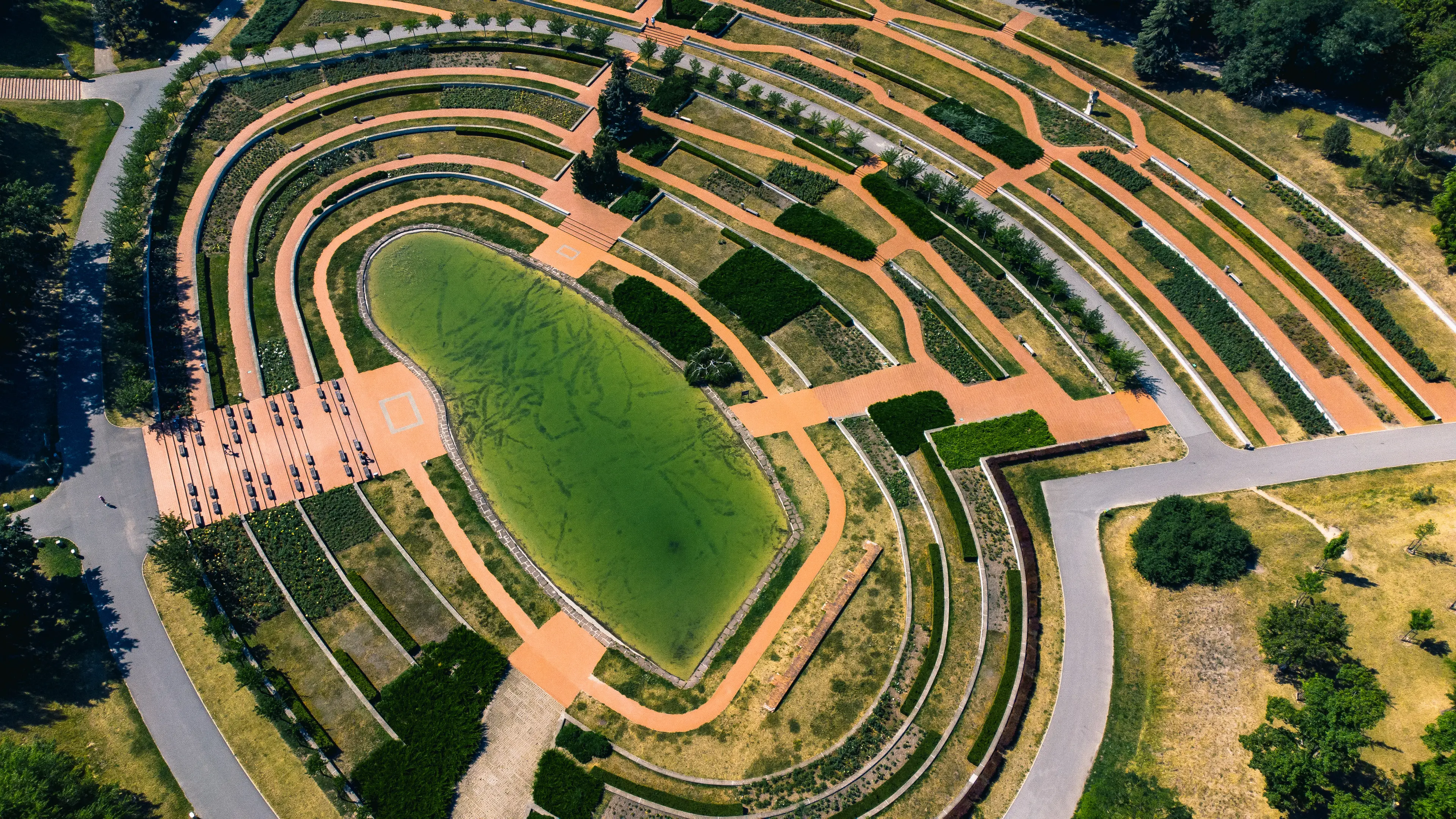 Aerial view of the Cytadela park lake and Rosarium Aerial view of the Cytadela park lake and Rosarium