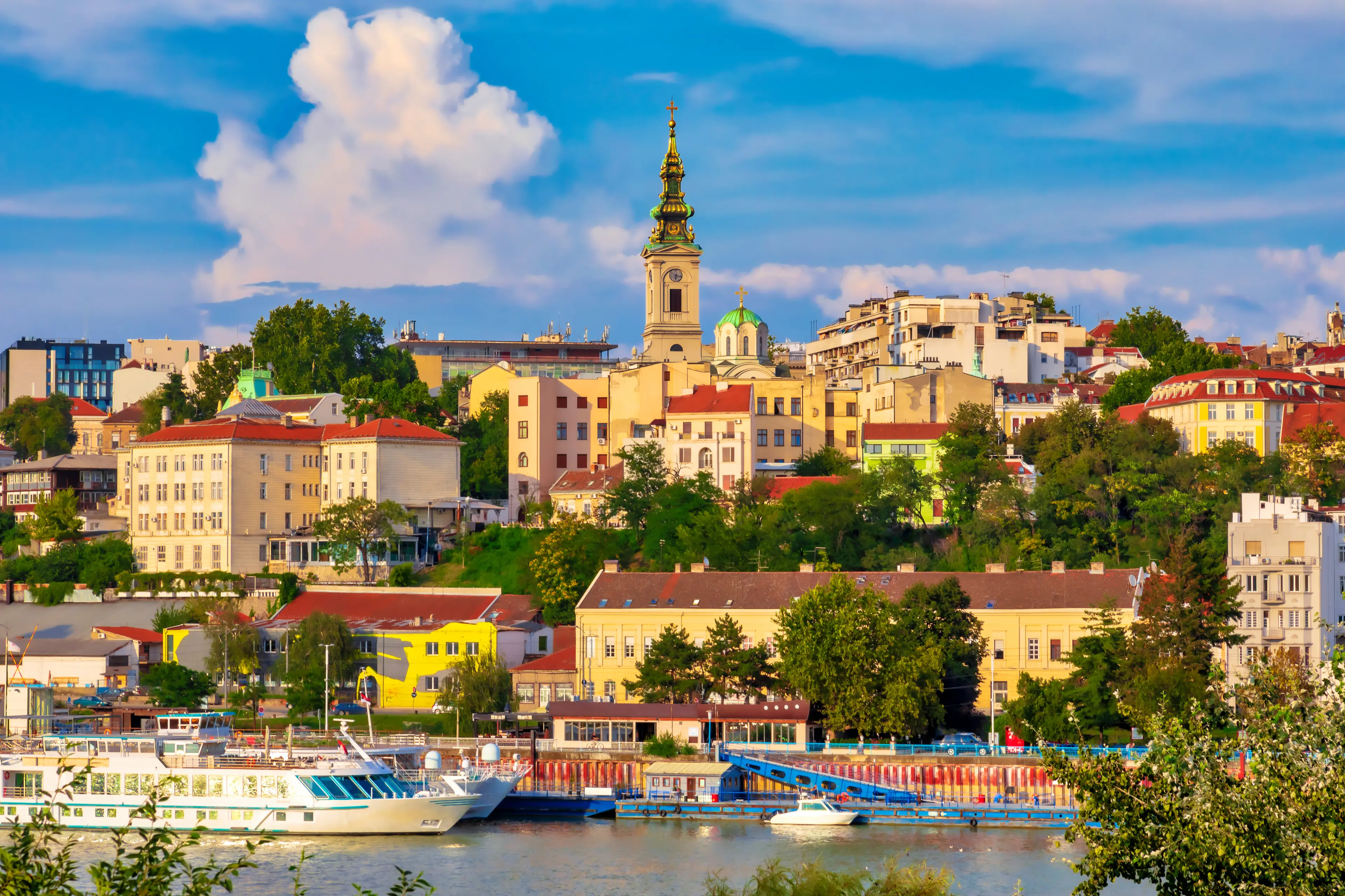The old historic city center on Sava river banks