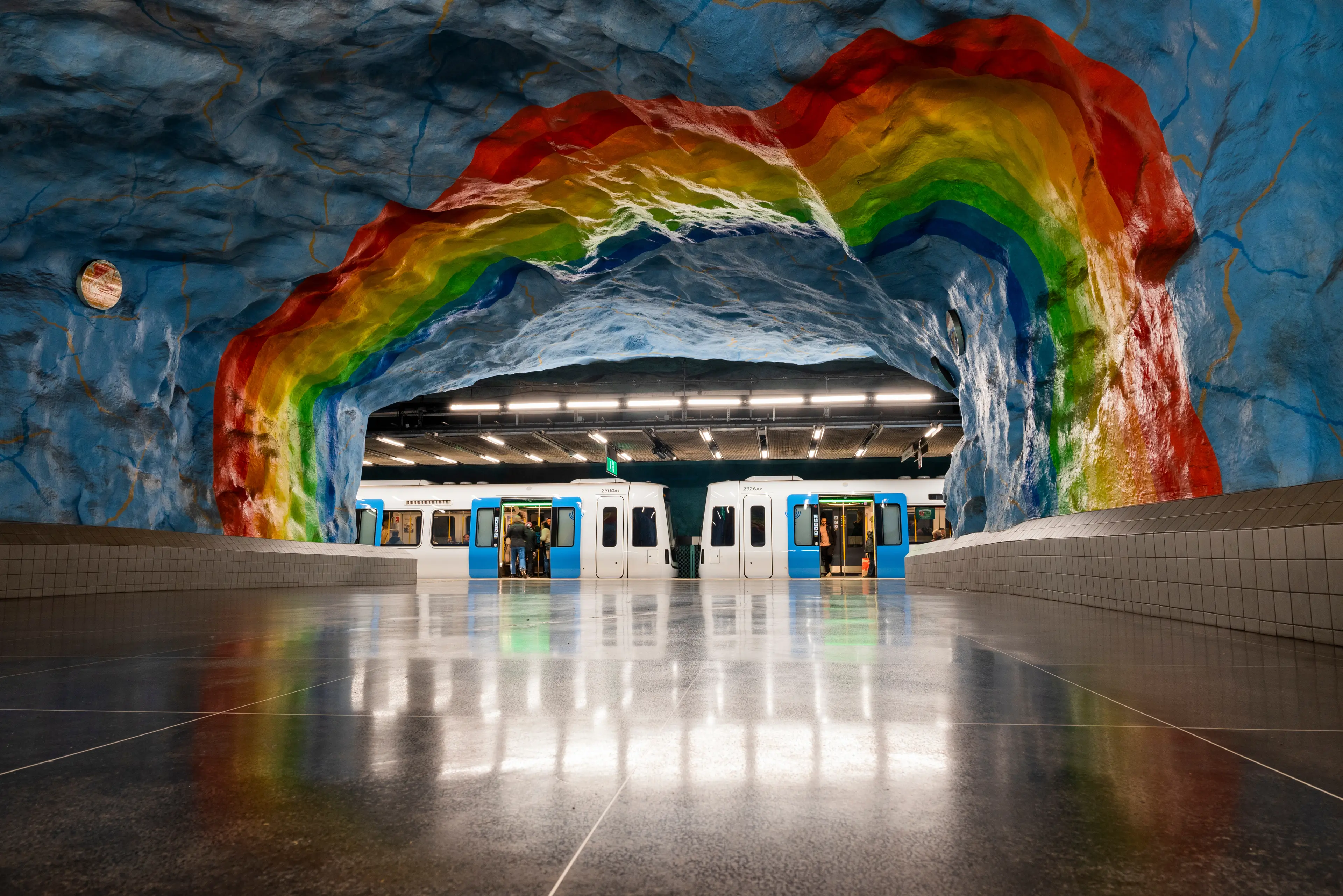 Underground transport metro station in the city center Stadion