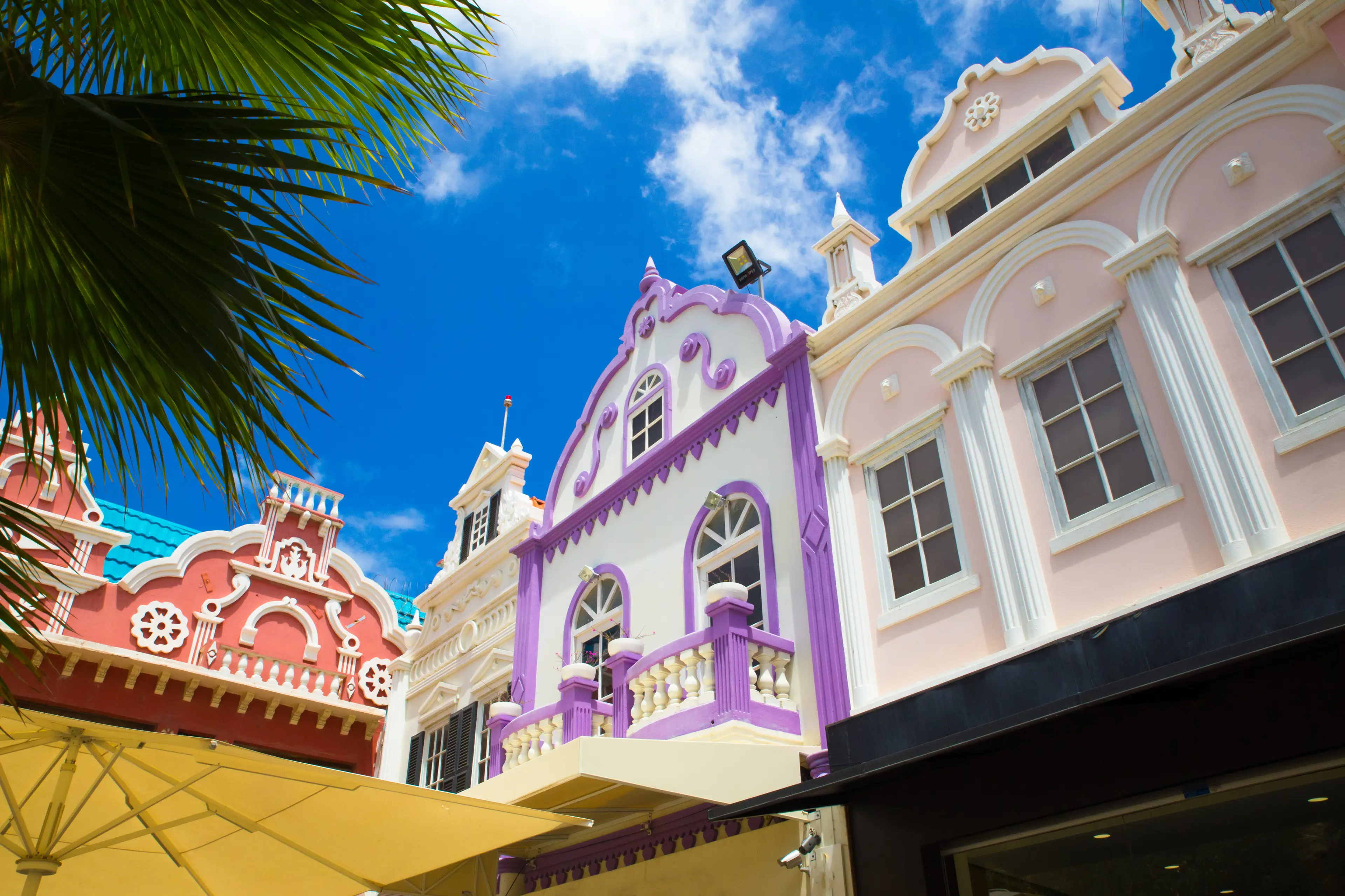 Vibrant Dutch architecture of Oranjestad